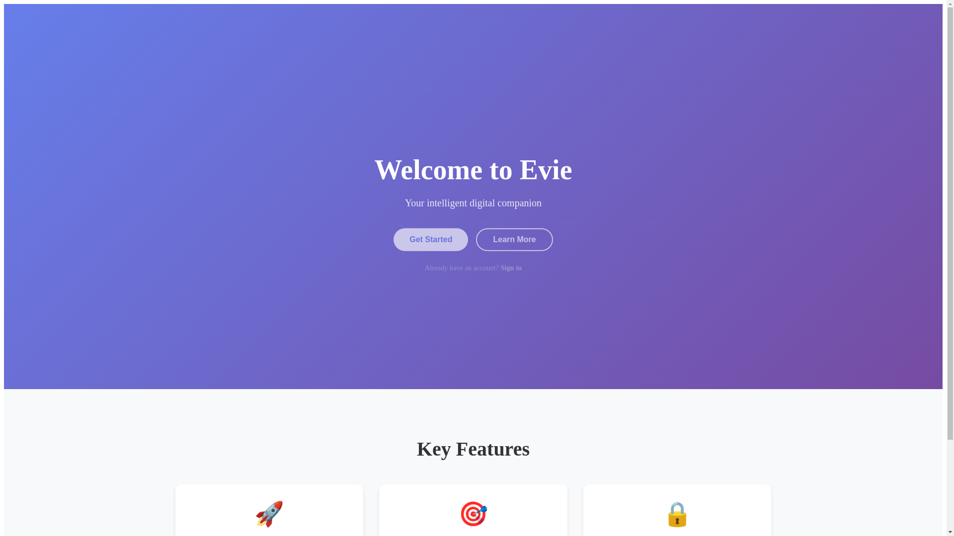 website screenshot of https://myevie.ai/