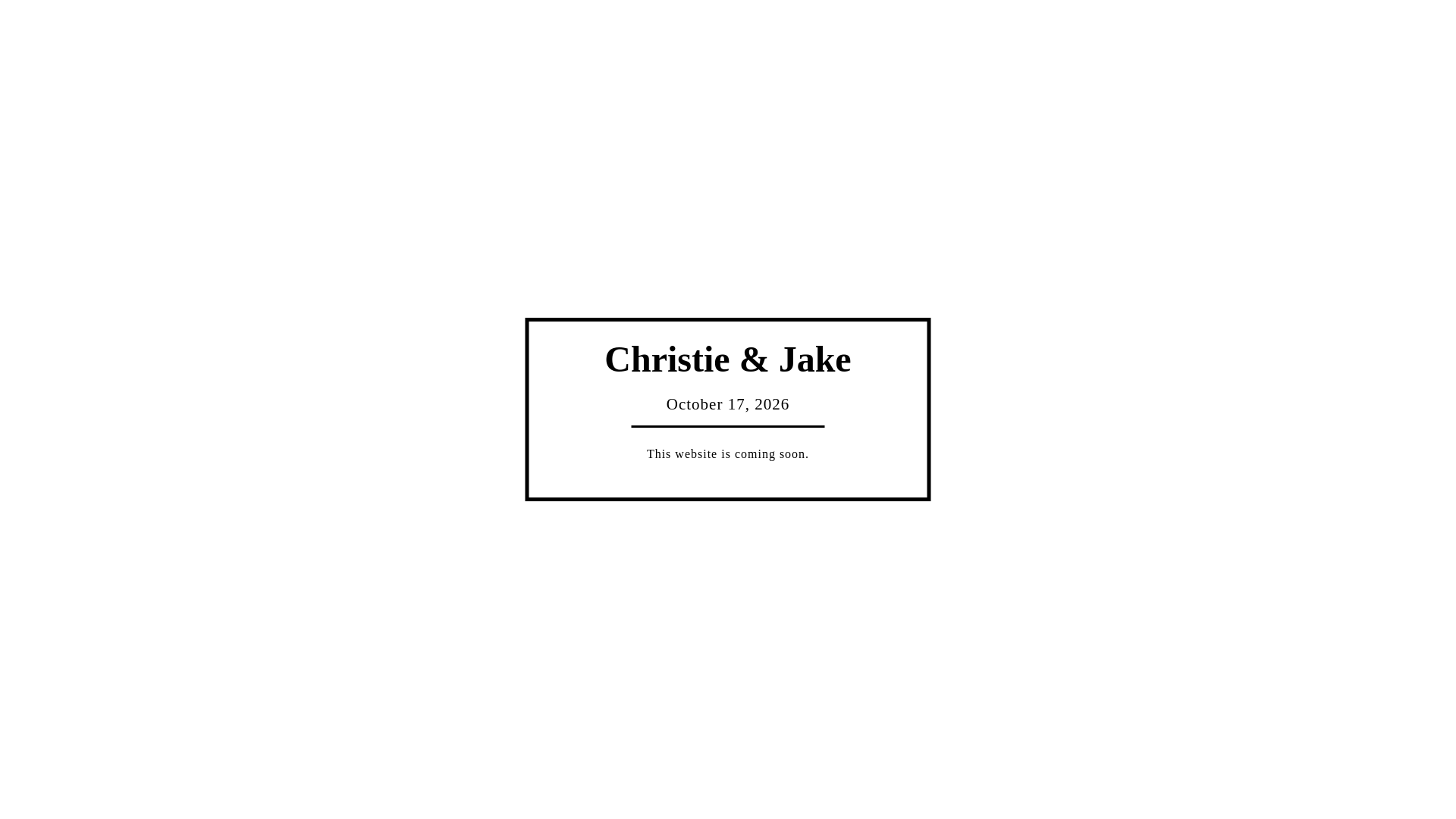 website screenshot of https://christieandjake.com/
