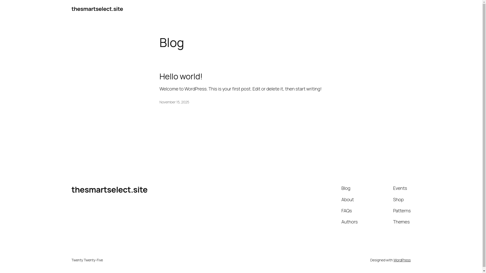 website screenshot of https://thesmartselect.site/