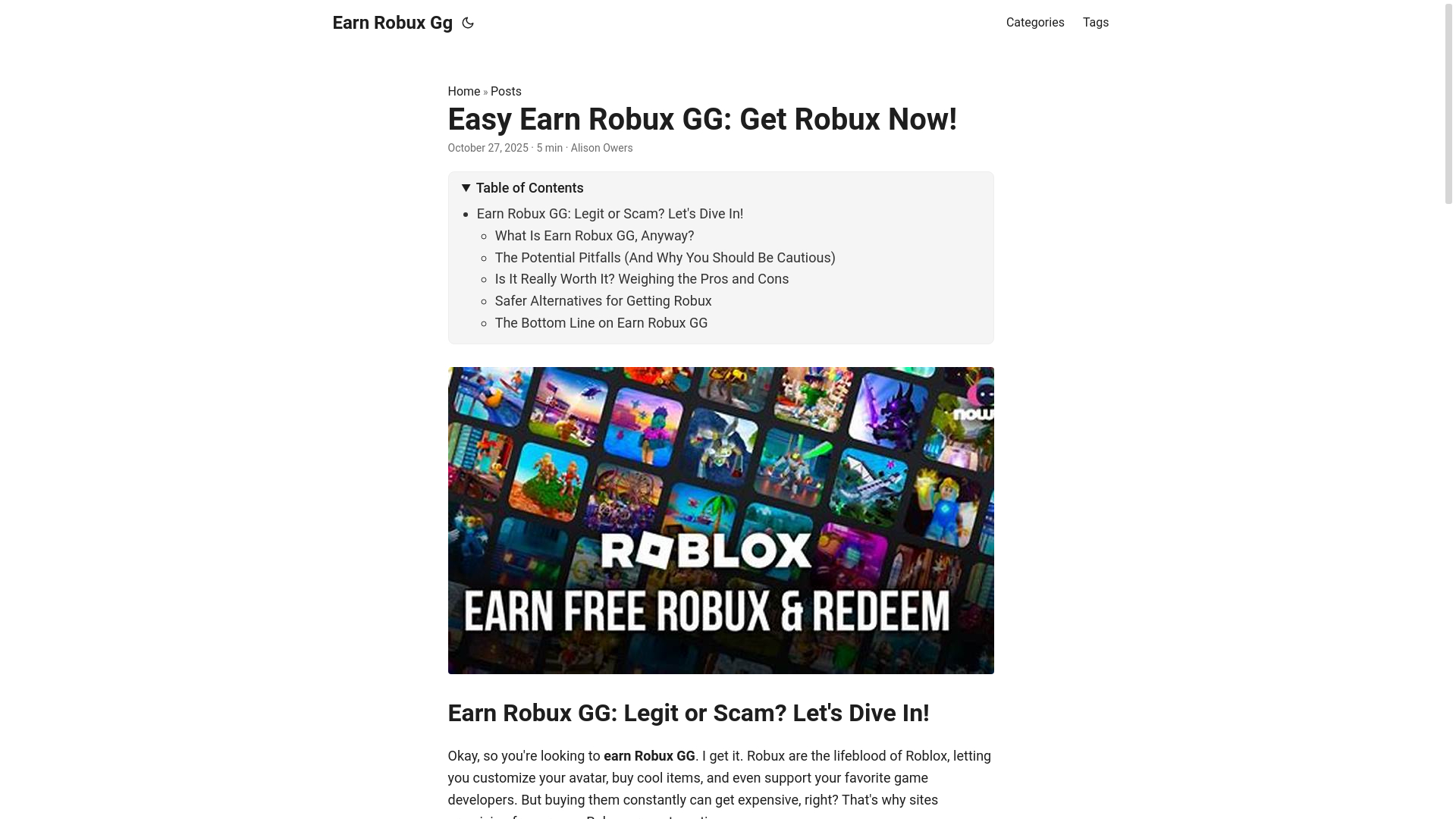 website screenshot of https://earn-robux-gg.pages.dev/