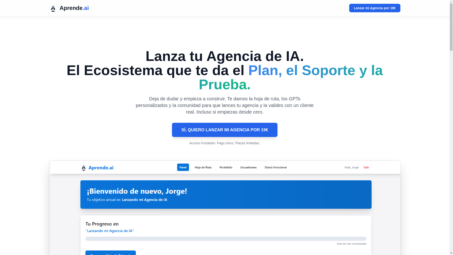 website screenshot of https://aprendeai.io/