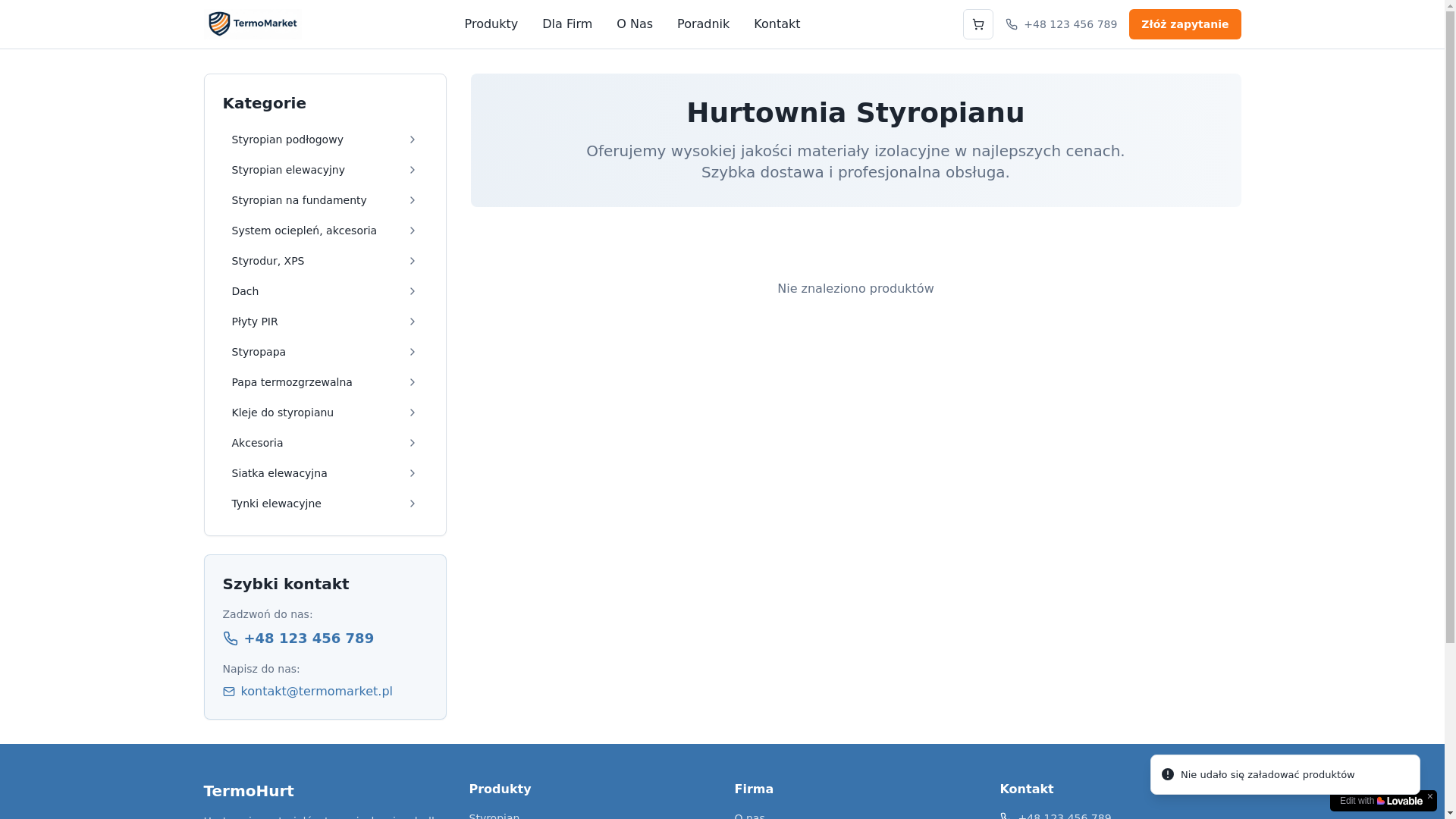 website screenshot of https://termomarket.pl/