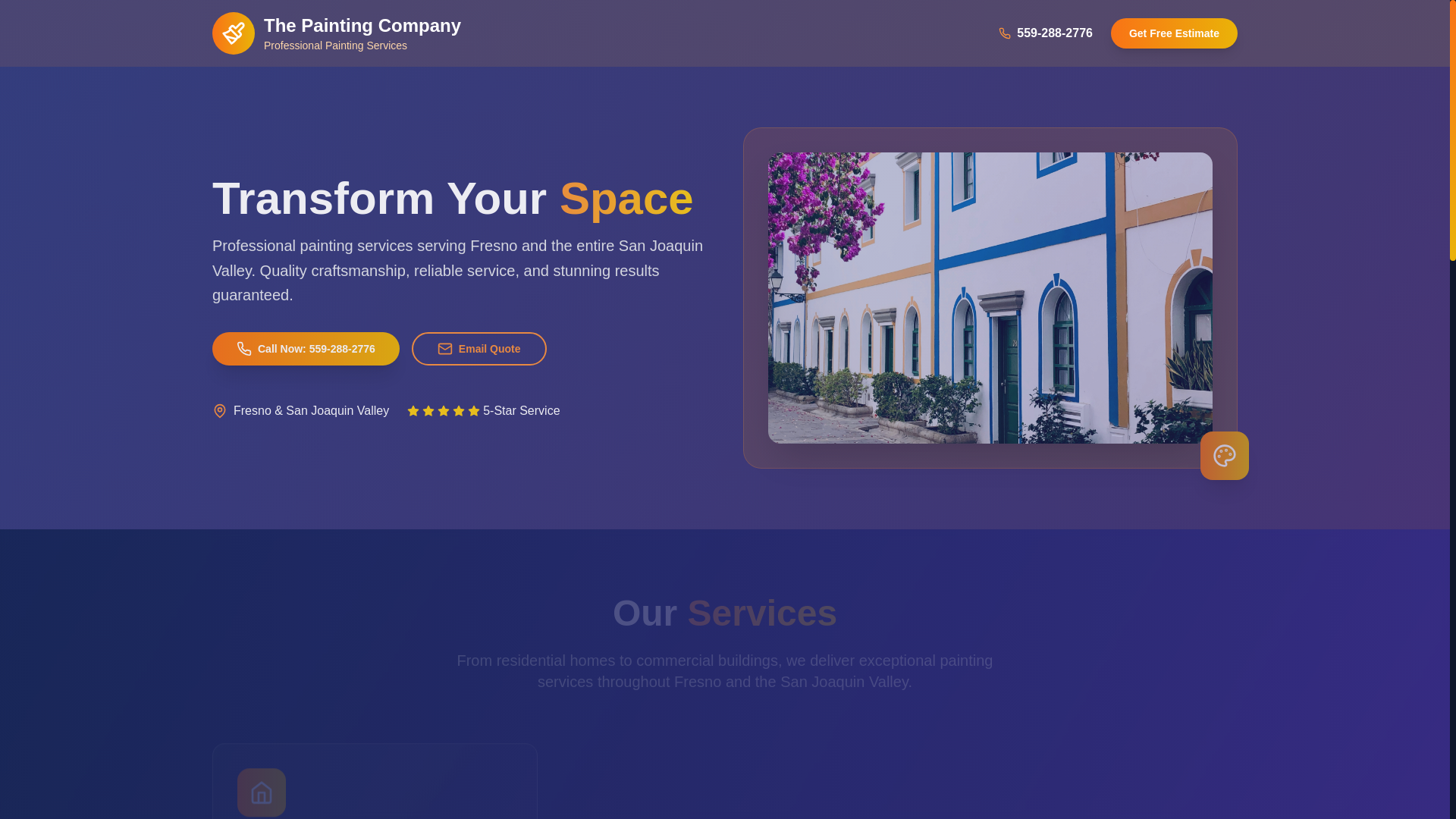website screenshot of https://paintingcompanyfresno.com/