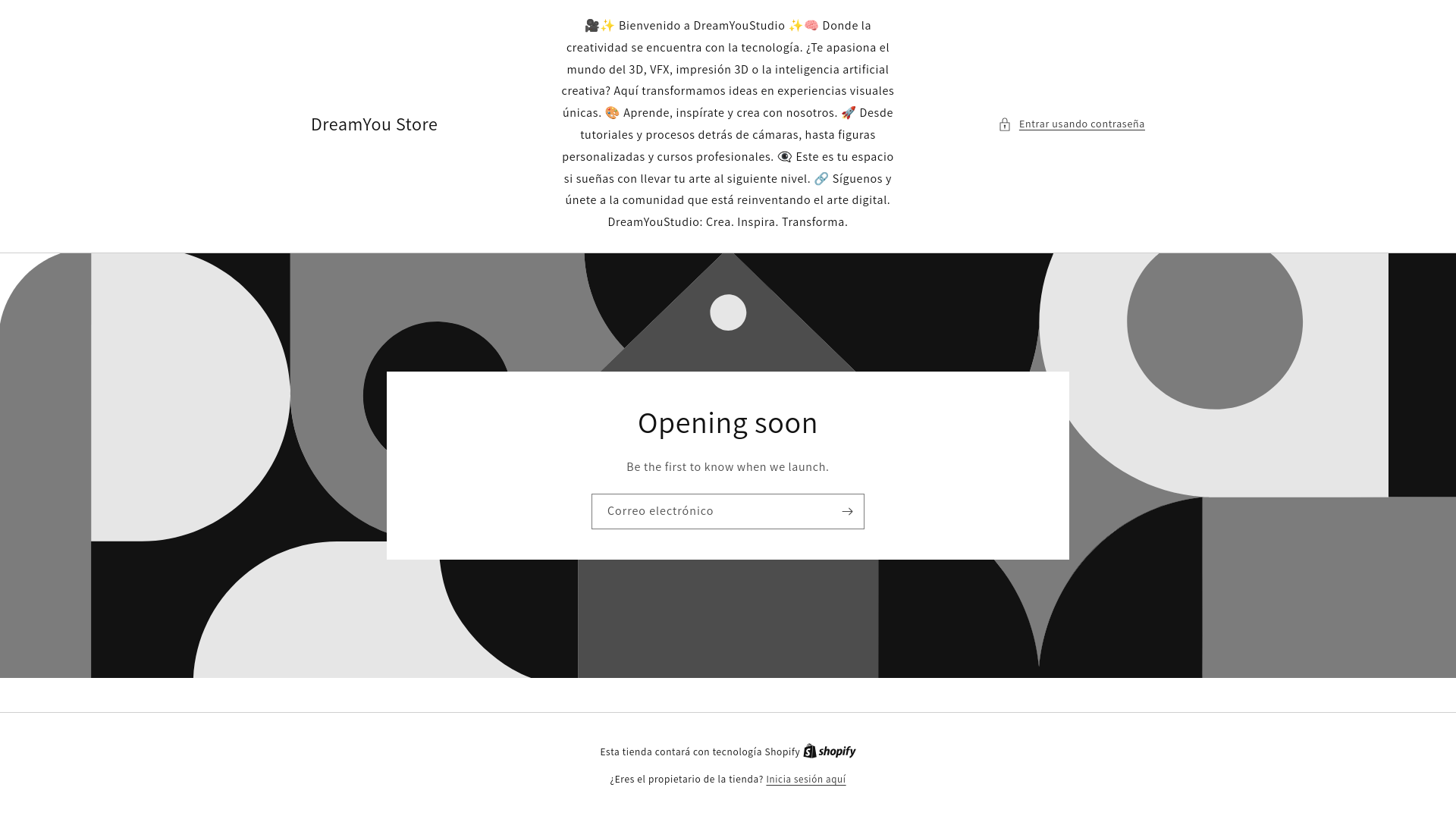 website screenshot of https://dreamyoustore.com/