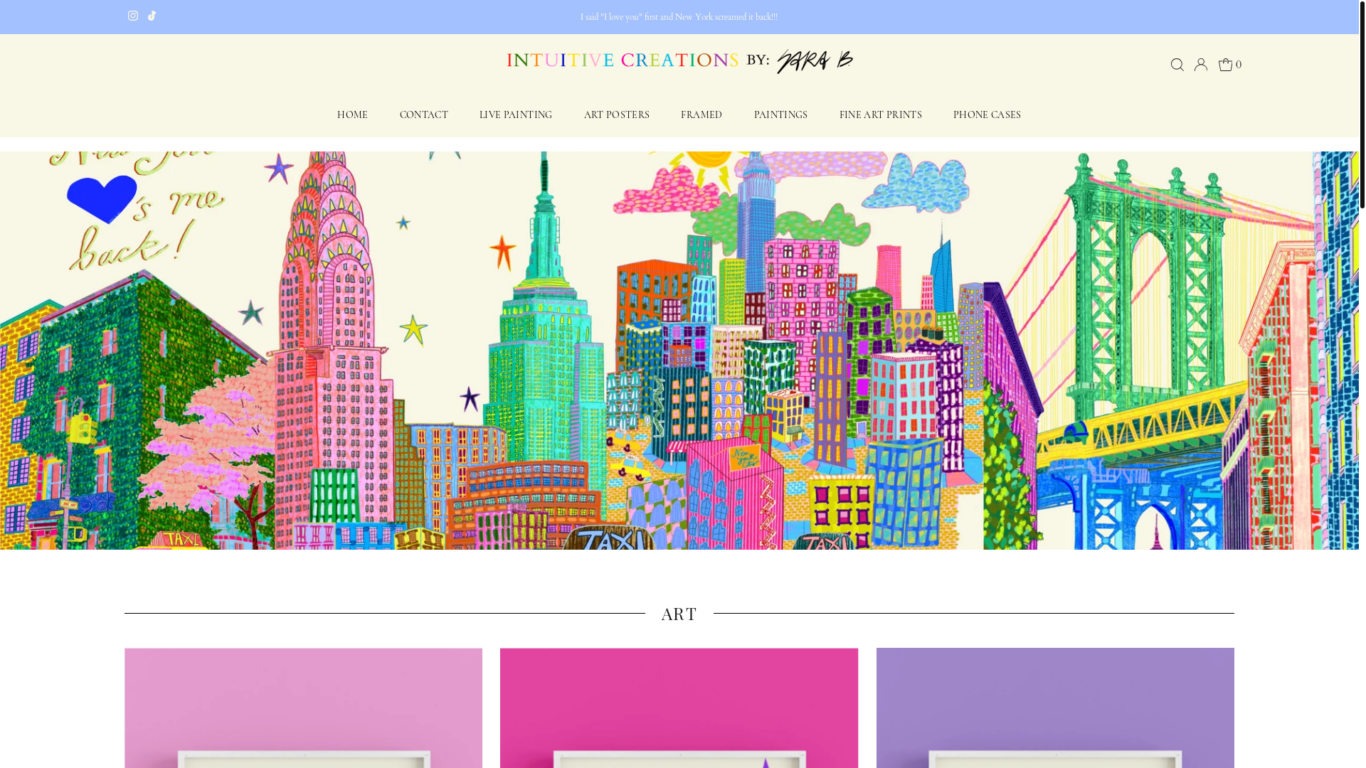 website screenshot of https://intuitivecreationsbysarab.com/