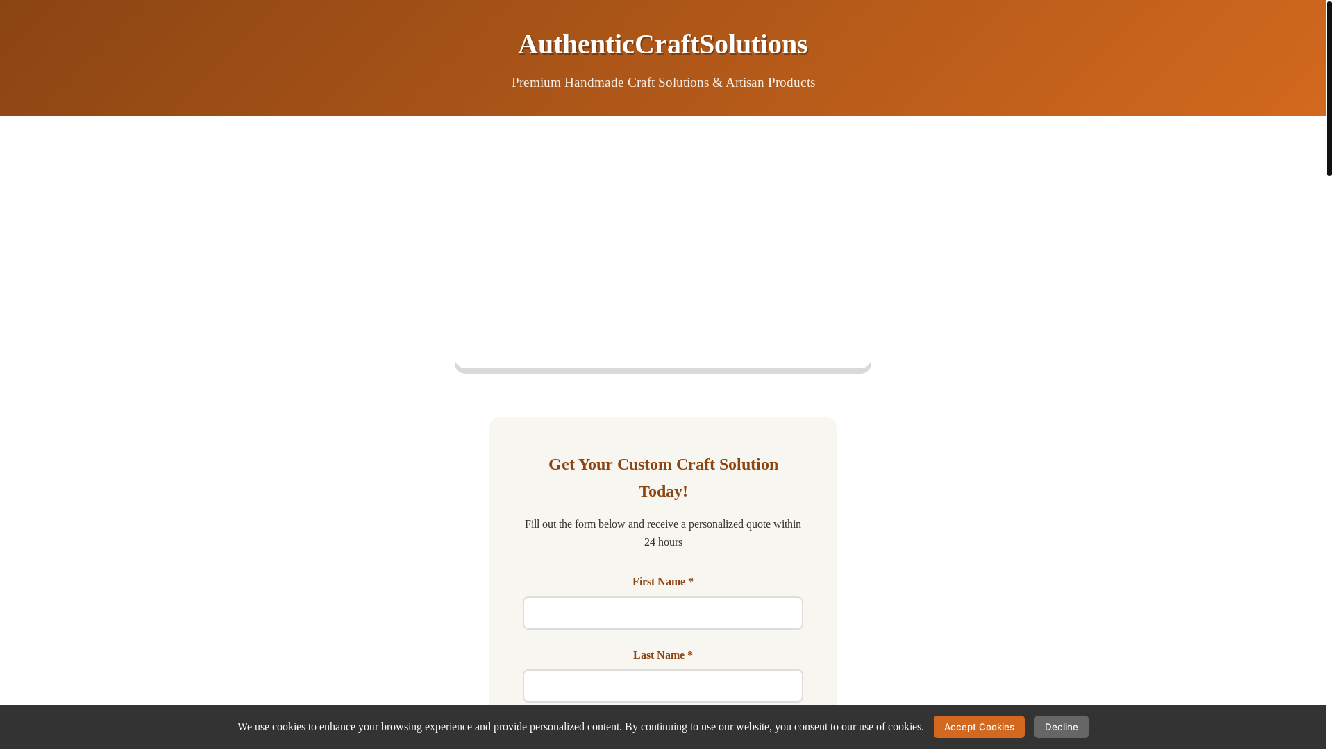 website screenshot of https://authenticcraftsolutions.xyz/