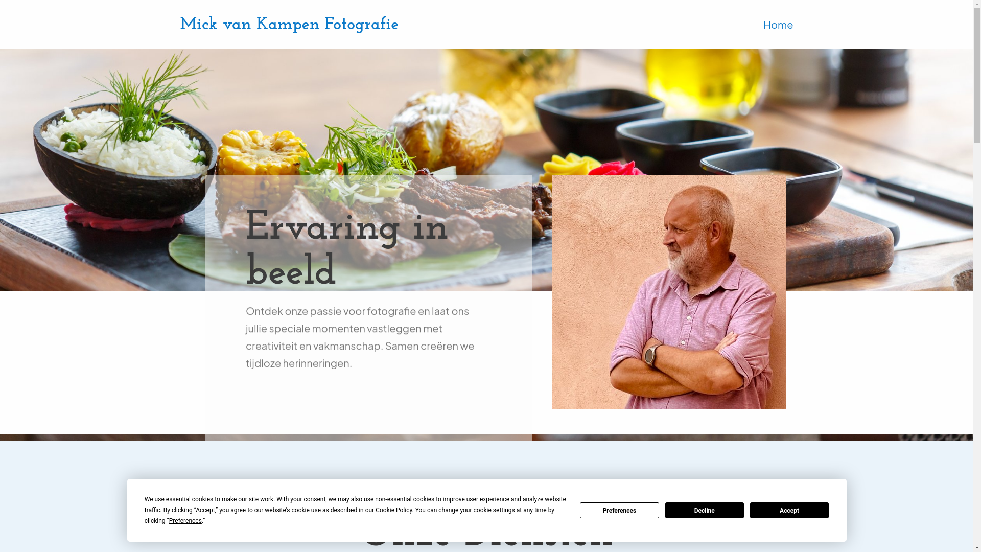 website screenshot of https://mickfoto.nl/