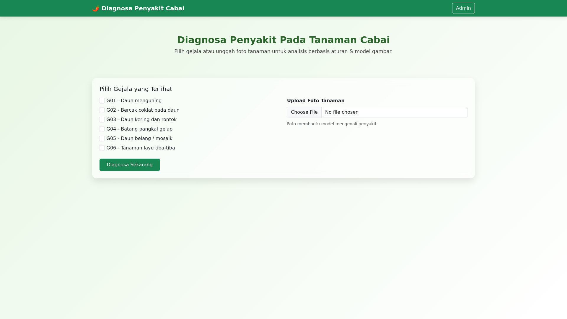 website screenshot of https://pakarcabai.my.id/
