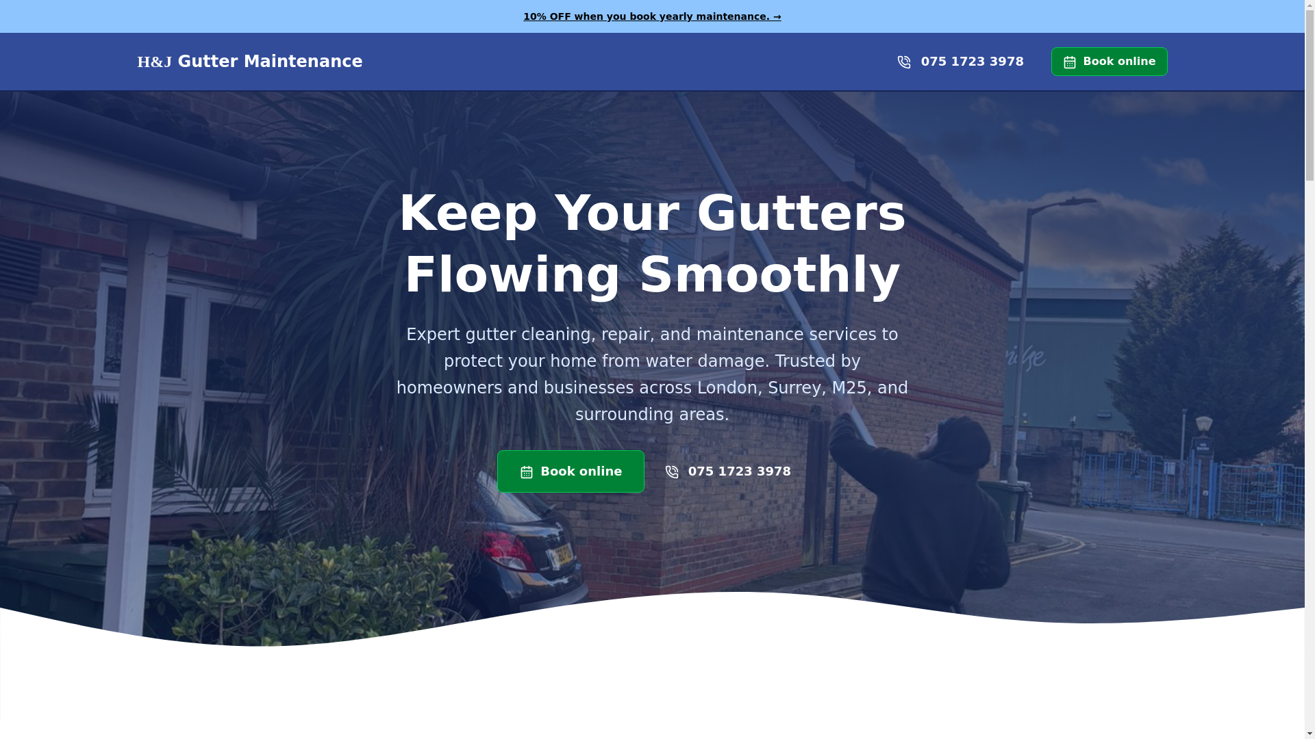 website screenshot of https://hjguttermaintenance.co.uk/