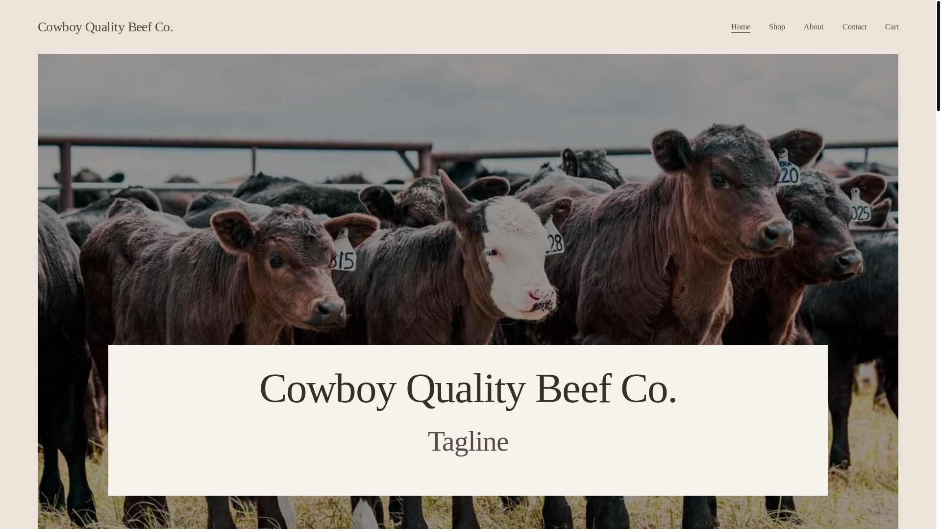 website screenshot of https://cowboyqualitybeefco.com/