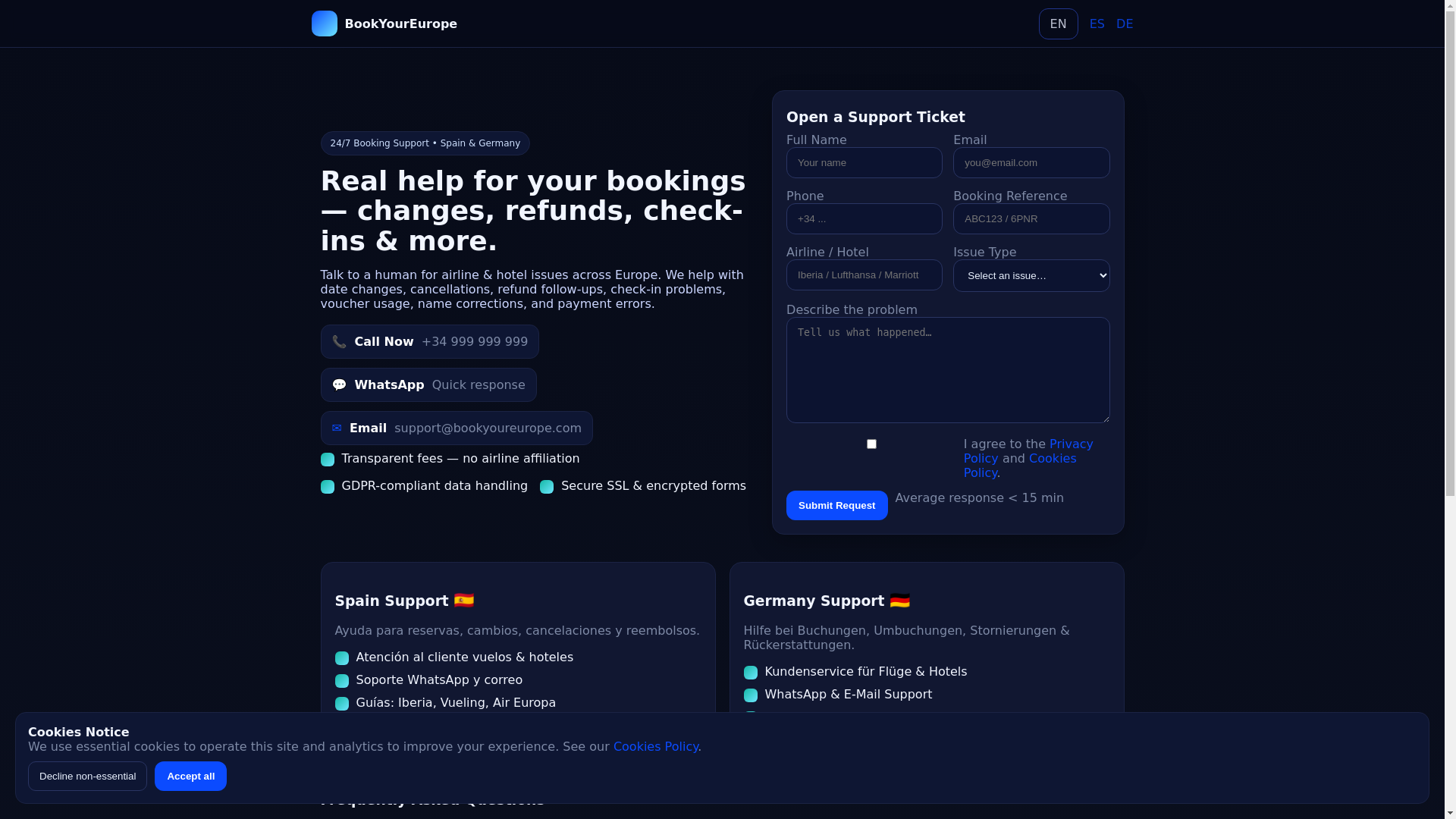website screenshot of https://bookyoureurope.com/