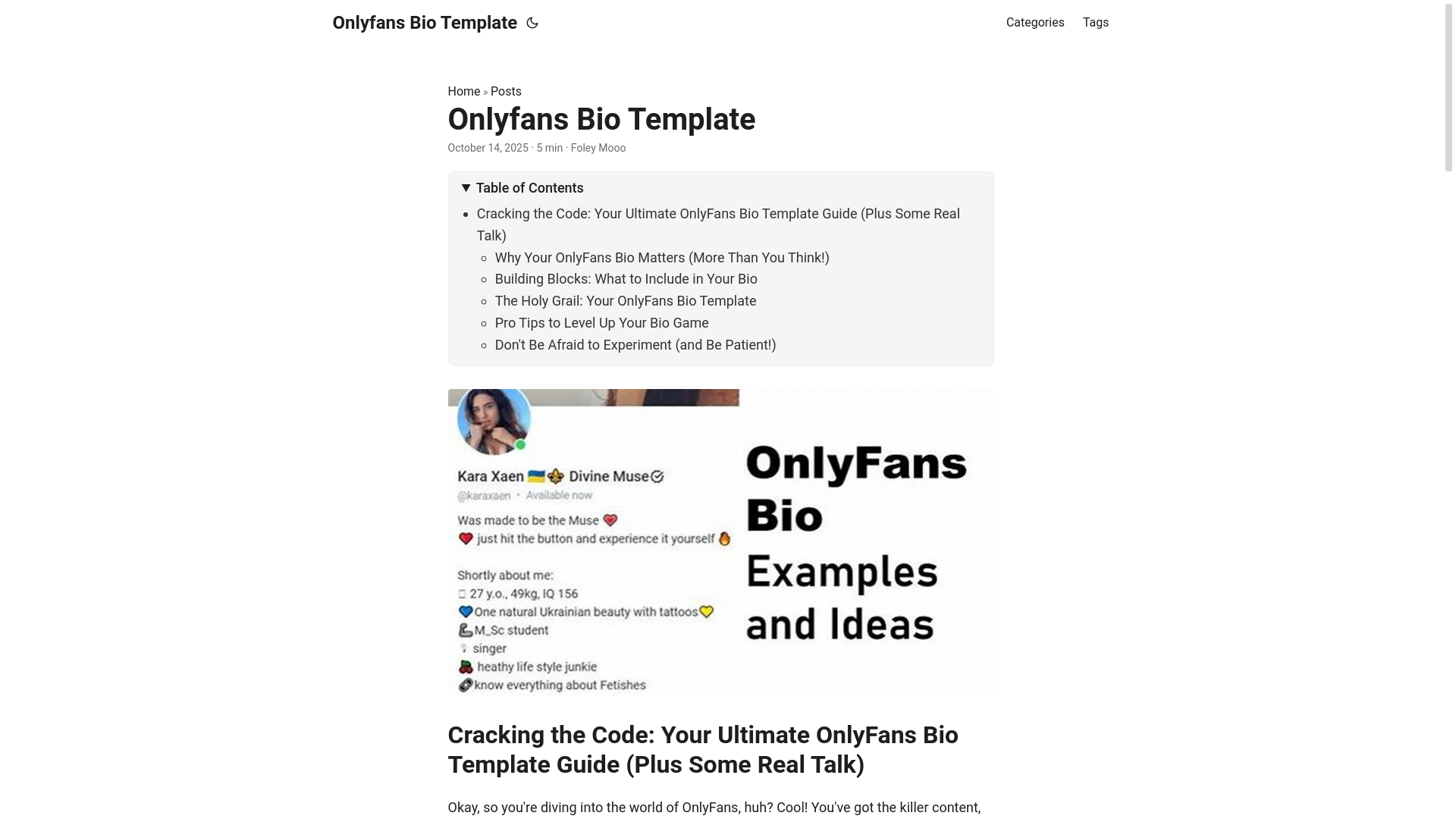website screenshot of https://onlyfans-bio-template.pages.dev/