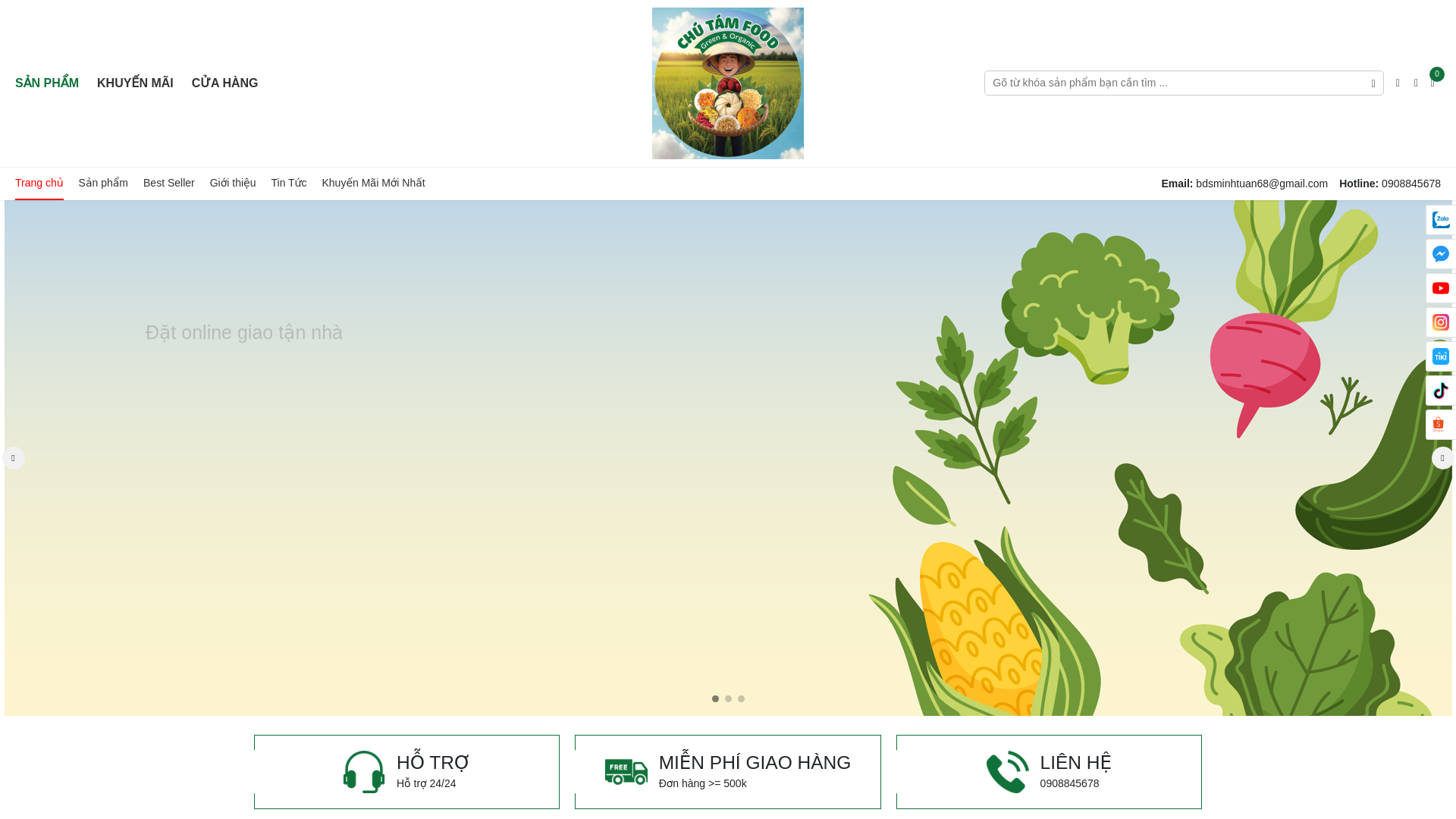 website screenshot of https://chutamfood.vn/