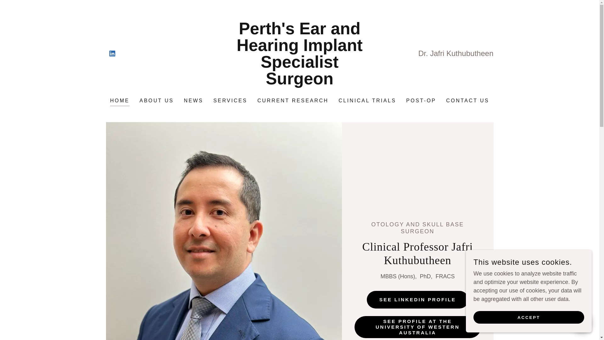 website screenshot of https://perthearsurgery.com/