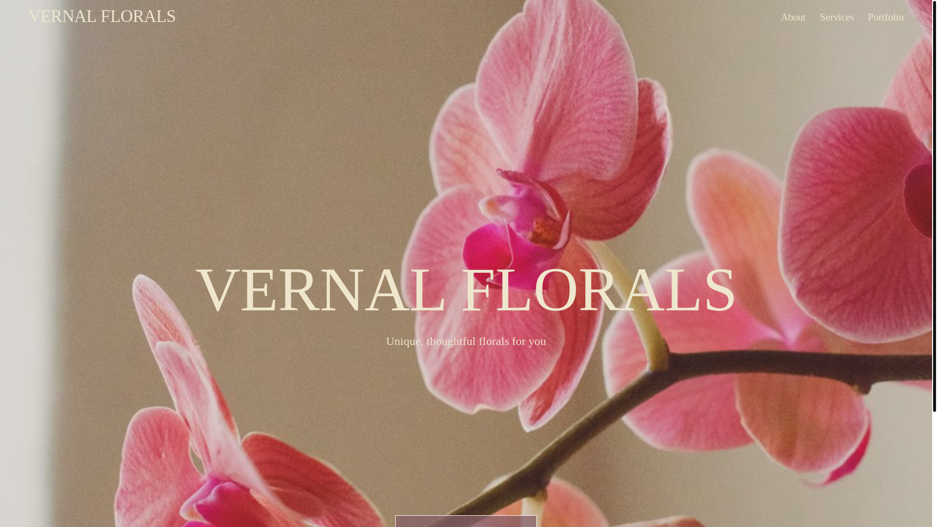 website screenshot of https://vernalflorals.com/