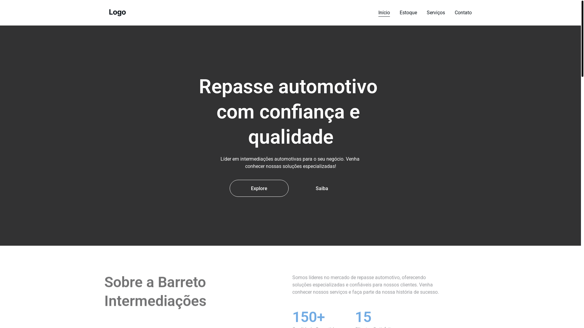 website screenshot of https://barretointermediacoes.com/