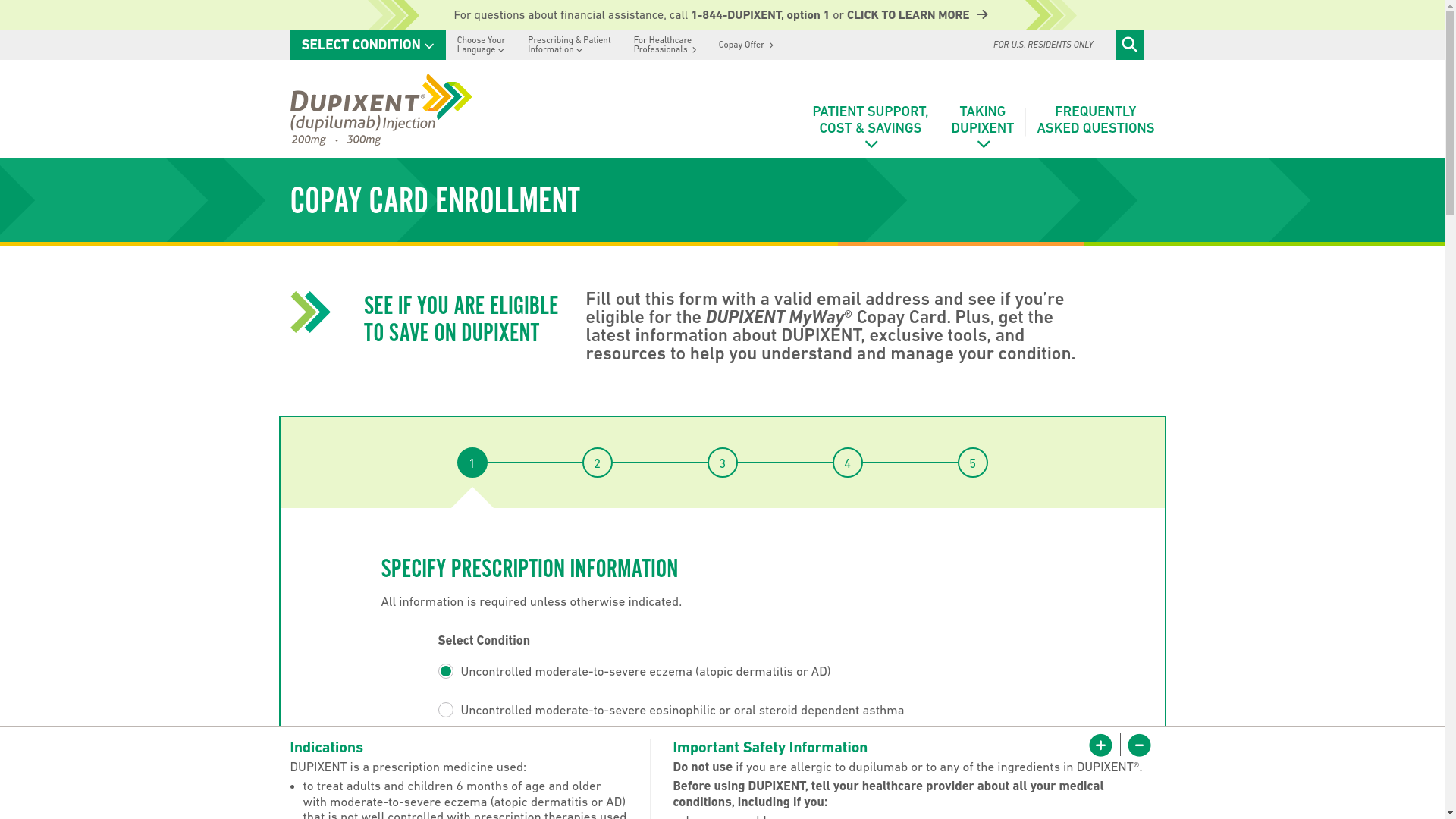 website screenshot of https://www.dupixent.com/support-savings/copay-card-enrollment