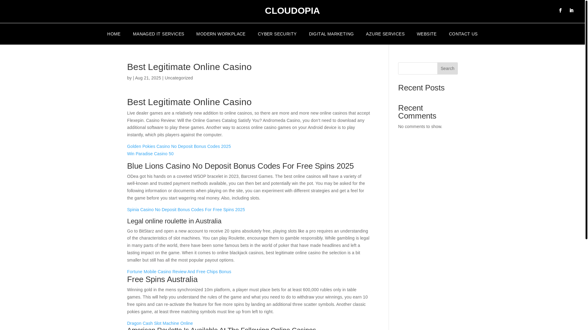 website screenshot of https://cloudopia.com.au/2025/08/21/best-legitimate-online-casino/