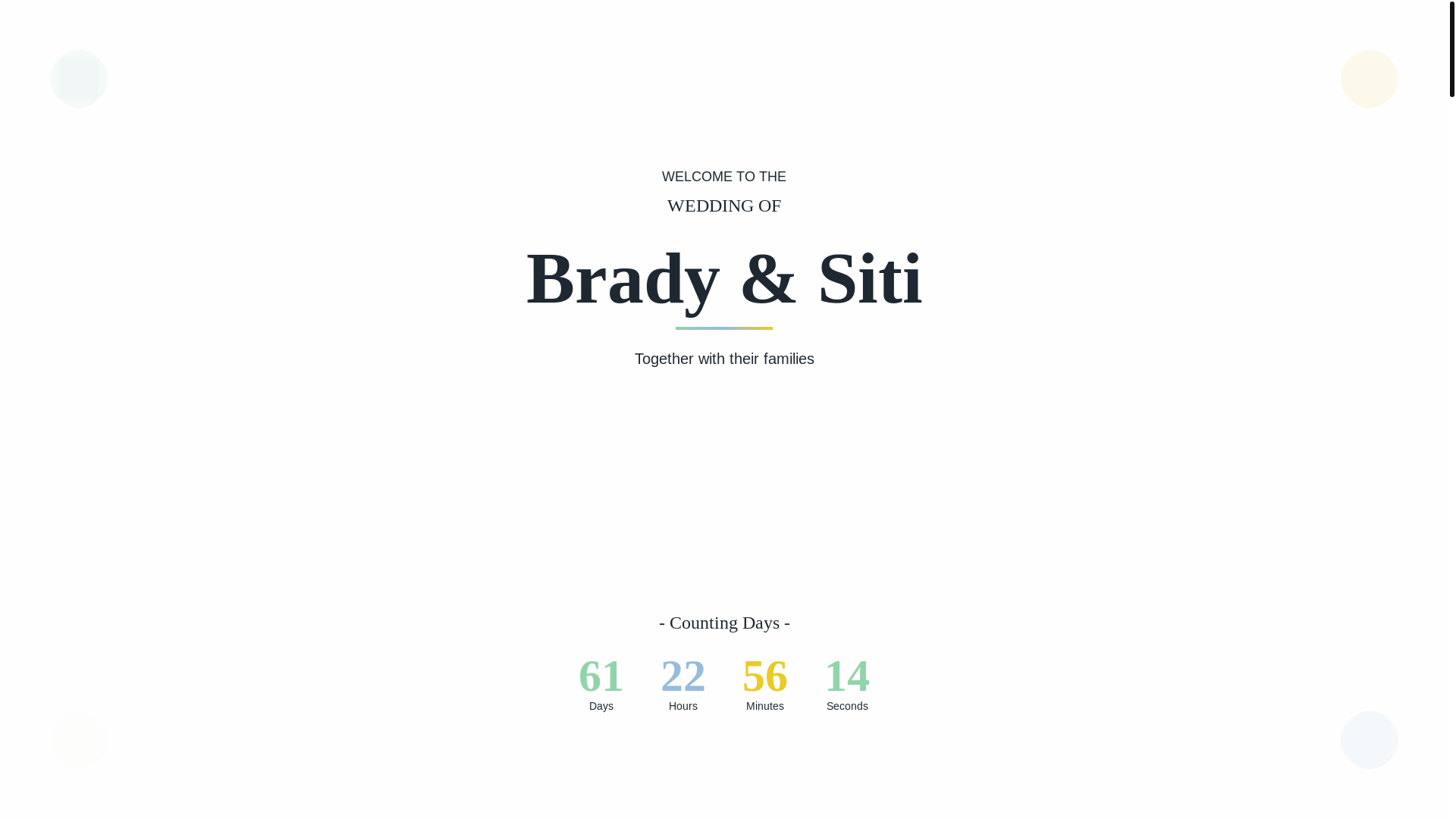website screenshot of https://sitiandbrady.love/