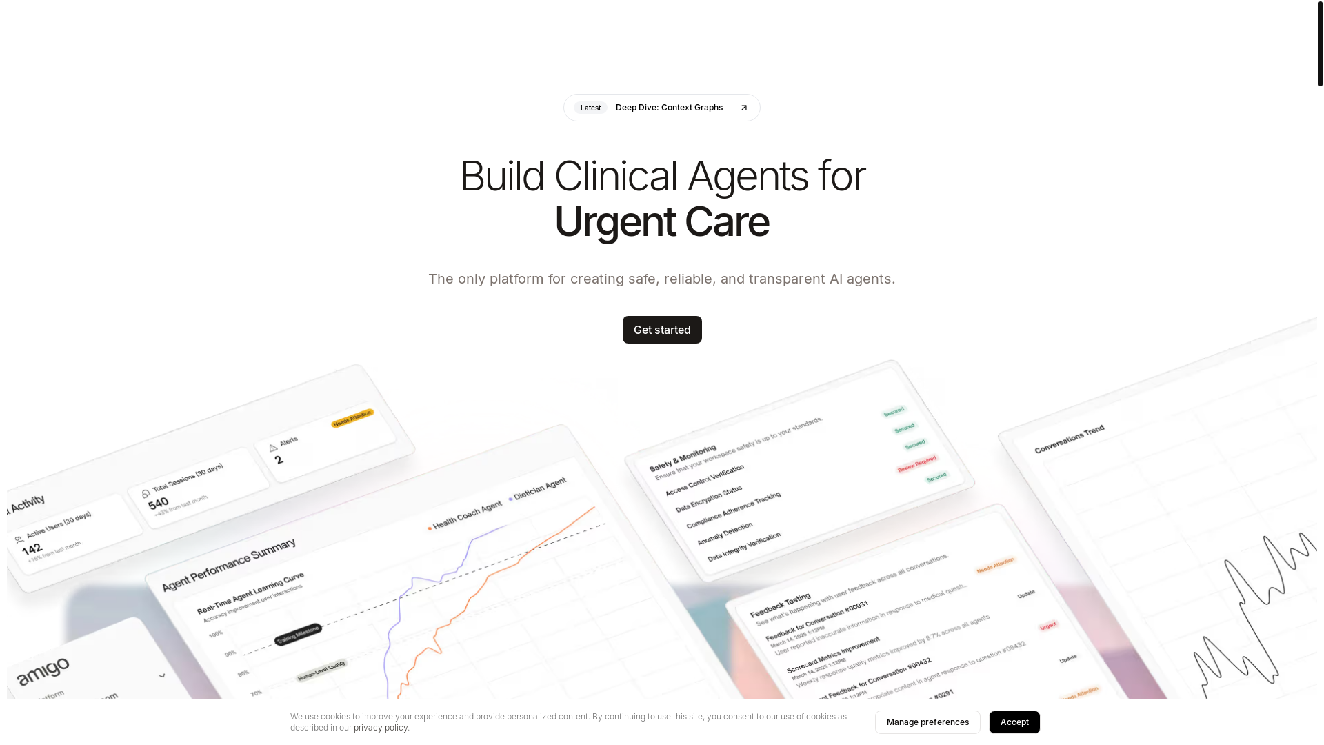 website screenshot of https://amigoaihealth.com/