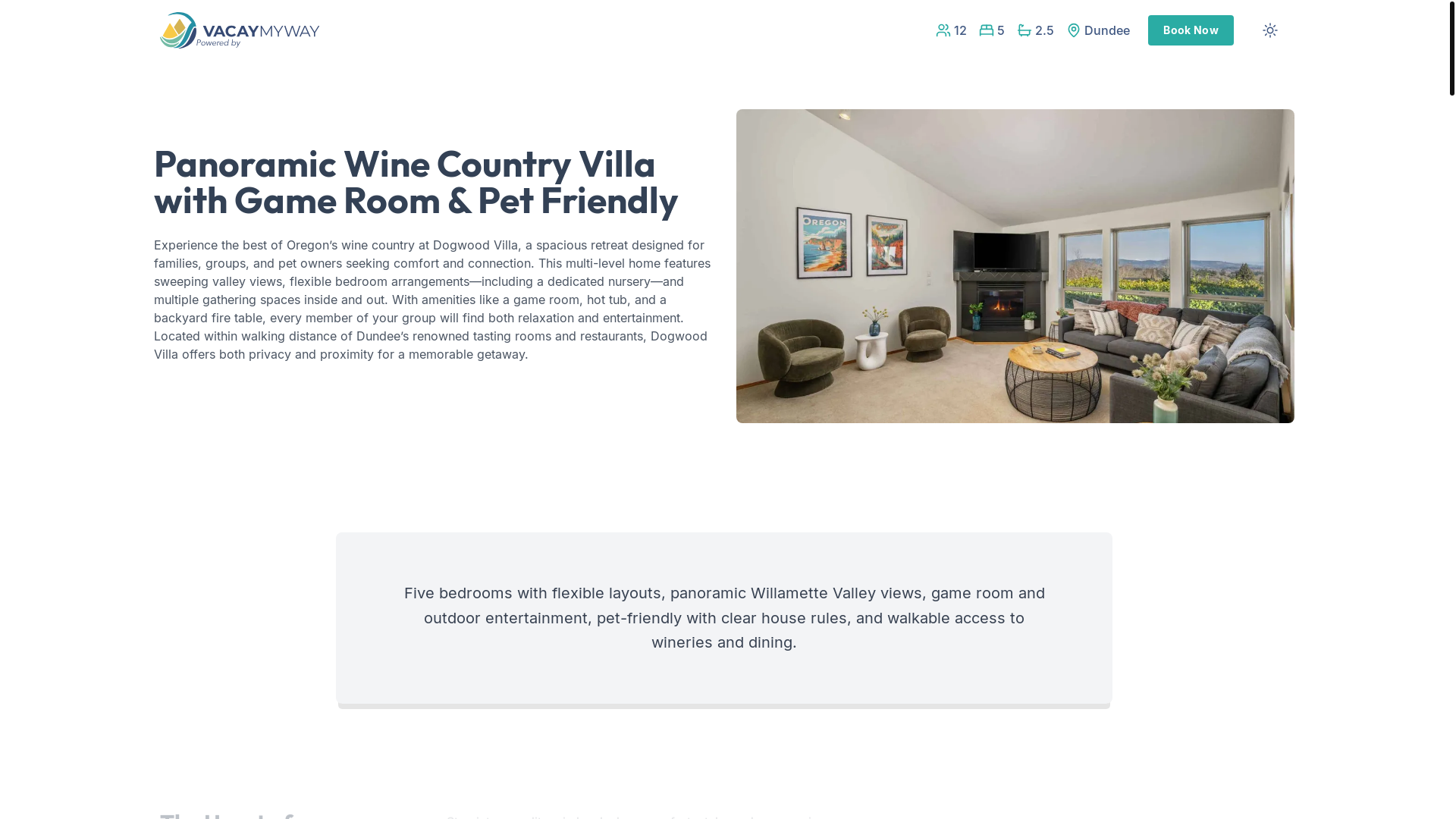 website screenshot of https://vinewoodvista.house/