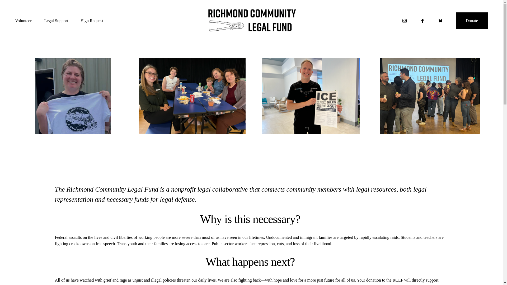 website screenshot of https://richmondlegalfund.org/