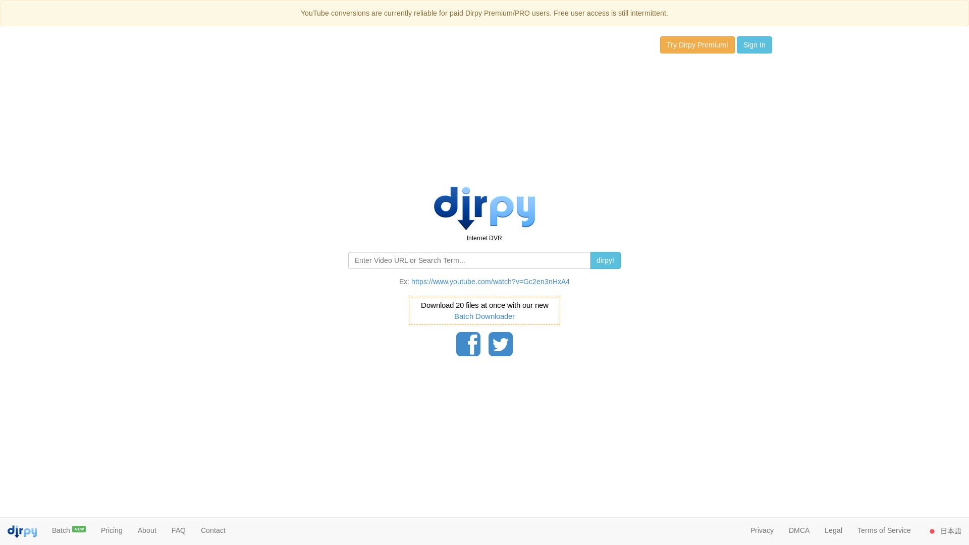 website screenshot of https://dirpy.com/