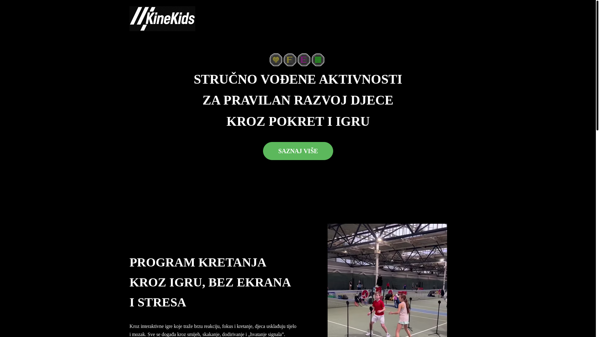 website screenshot of https://kinekids.eu/