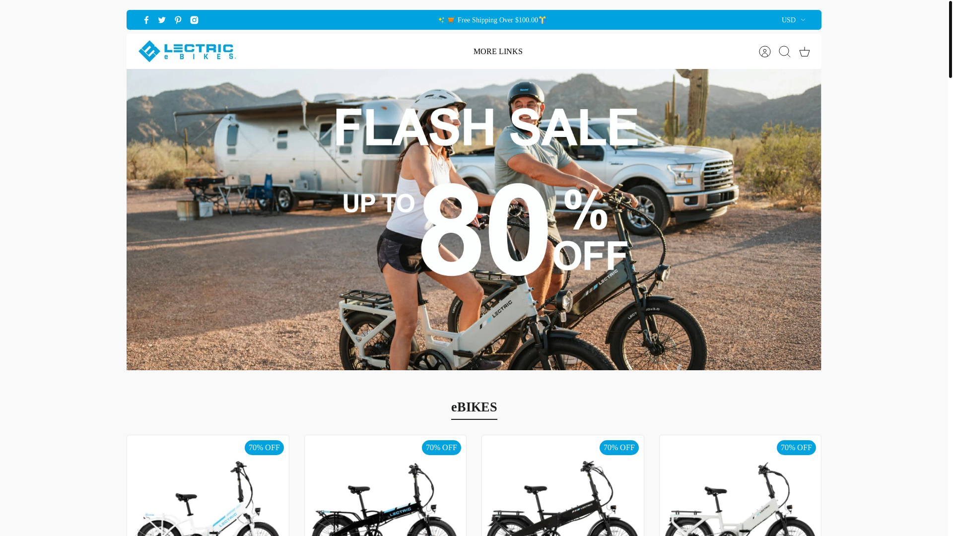 website screenshot of https://lectricebikesofficialus.com/