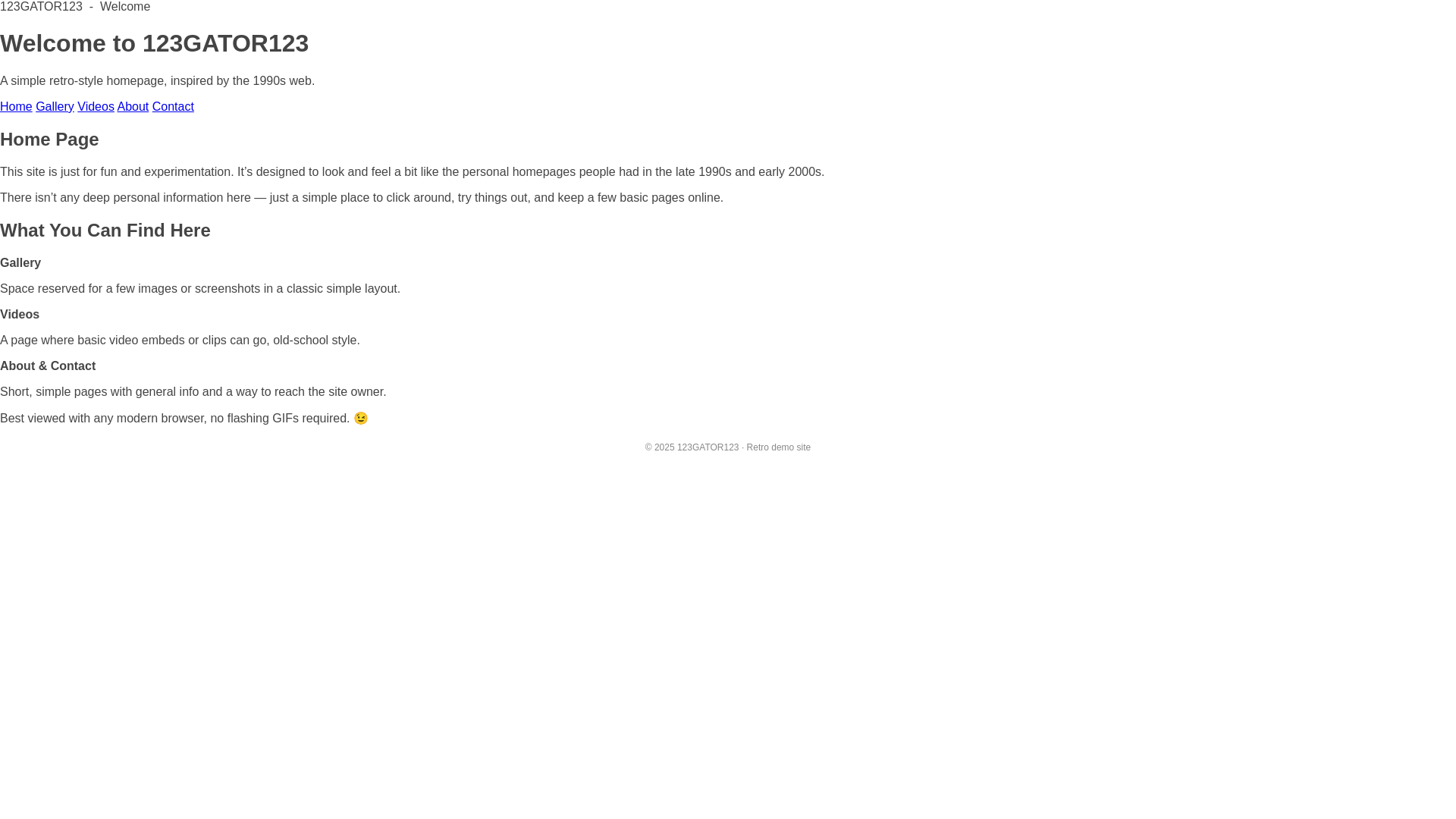 website screenshot of https://123gator123.com/