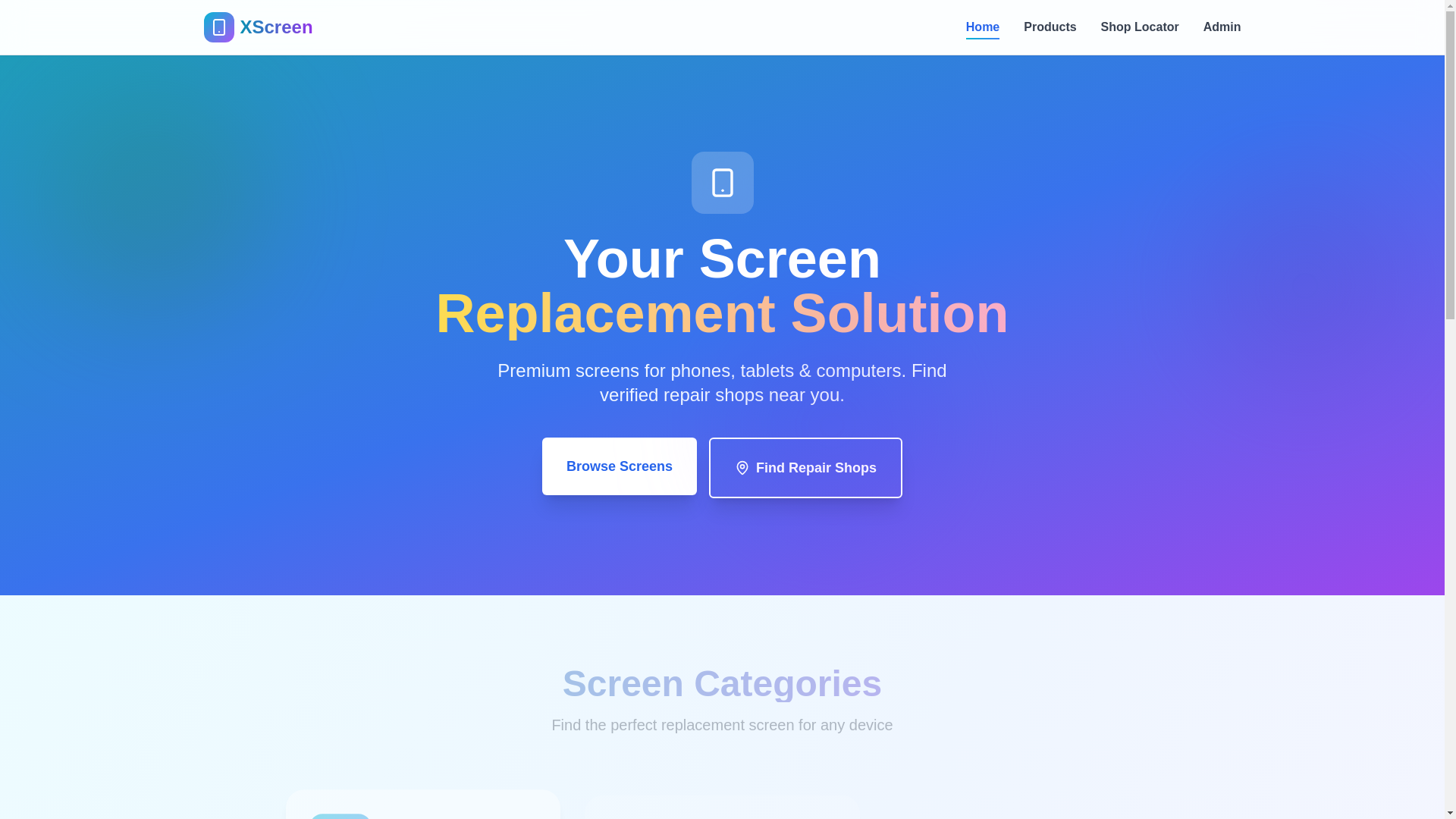 website screenshot of https://xscreen.us/