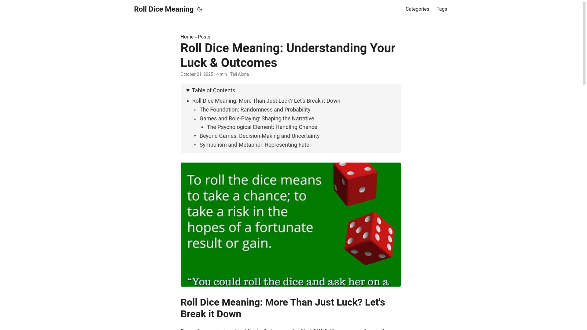 website screenshot of https://roll-dice-meaning.pages.dev/