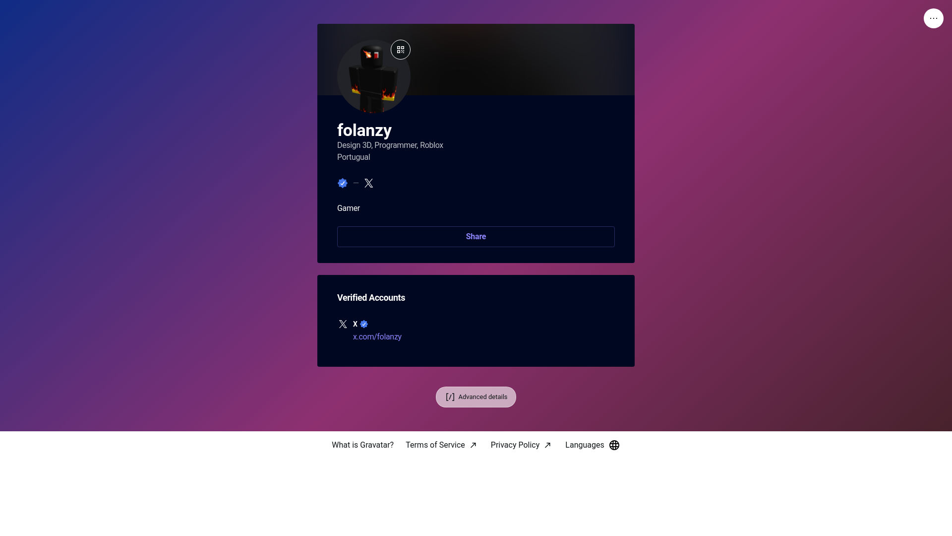 website screenshot of https://folanzy.link/