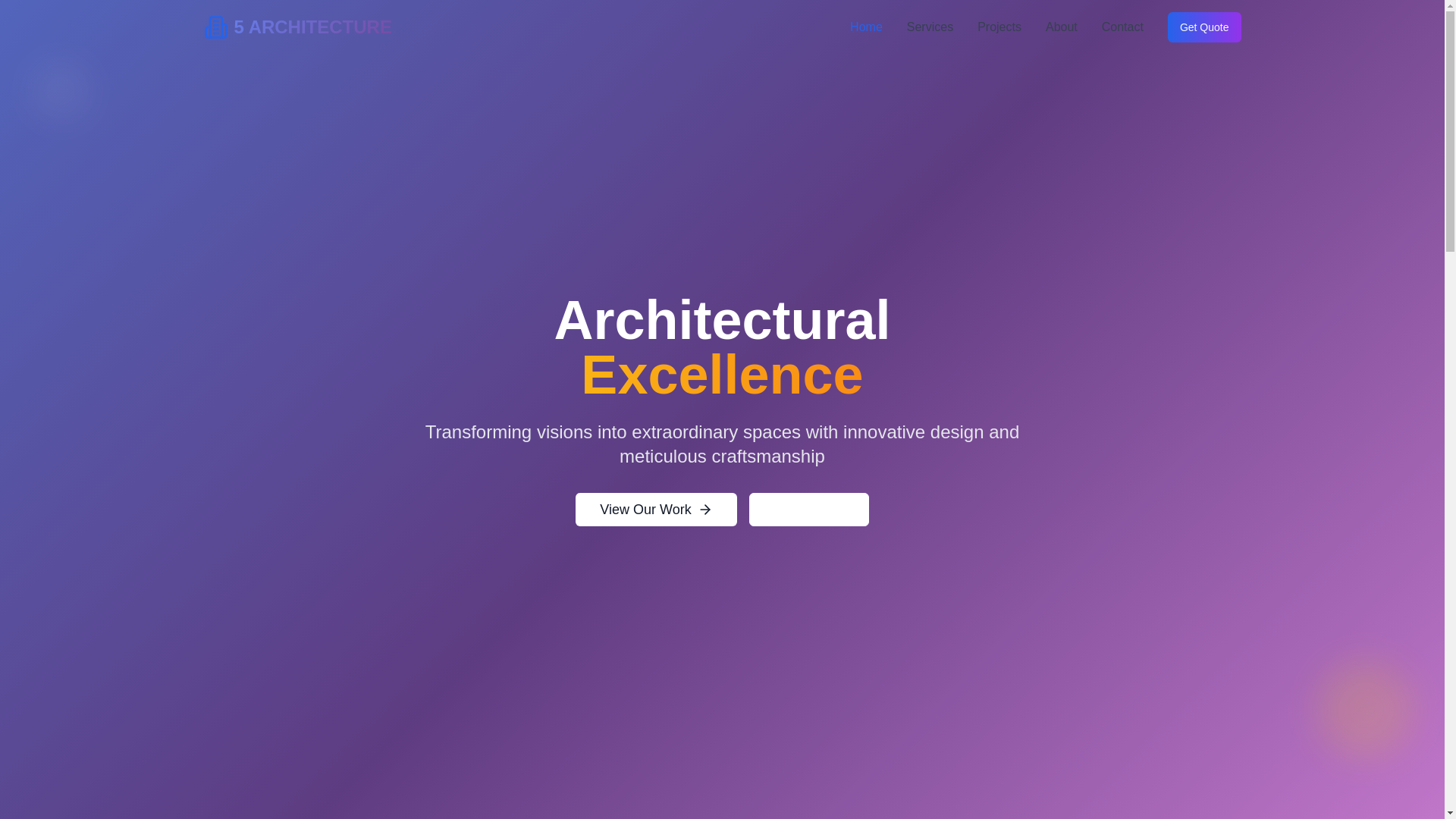 website screenshot of https://5architecturellc.com/