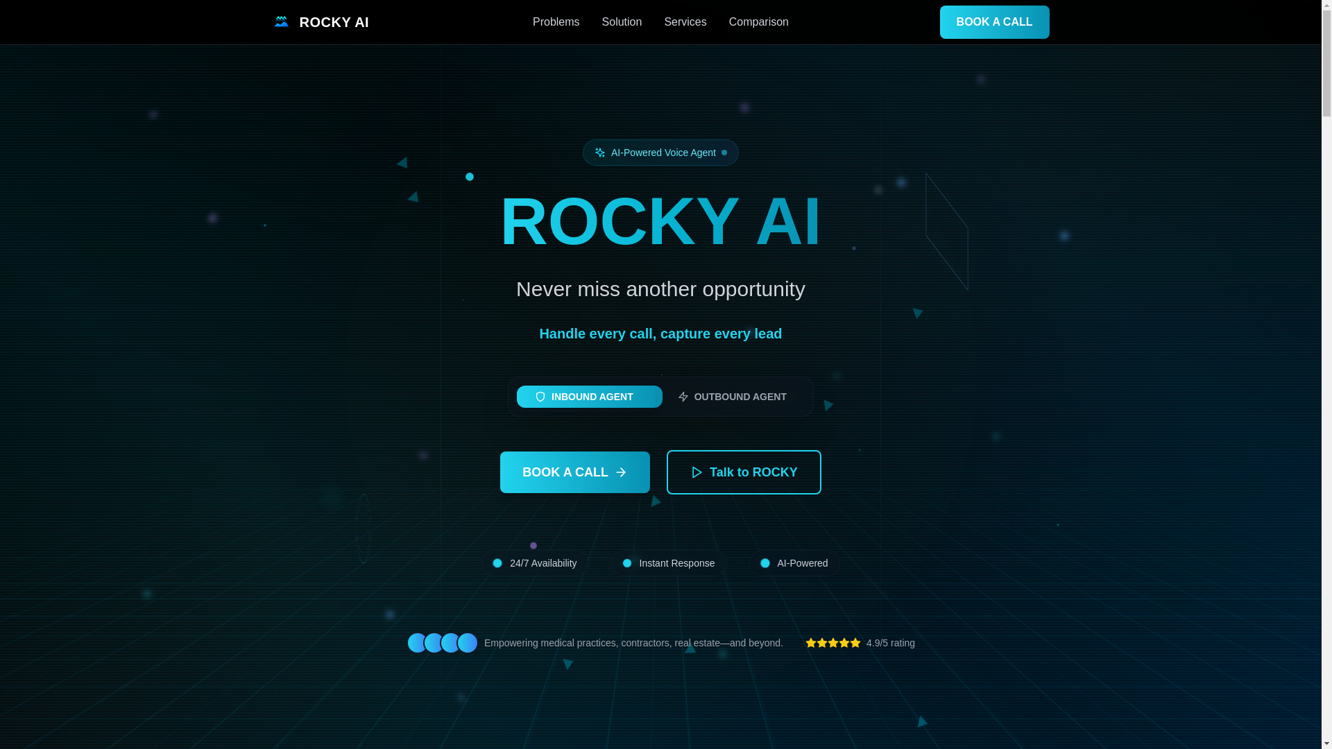 website screenshot of https://rocky-ai-solutions.com/