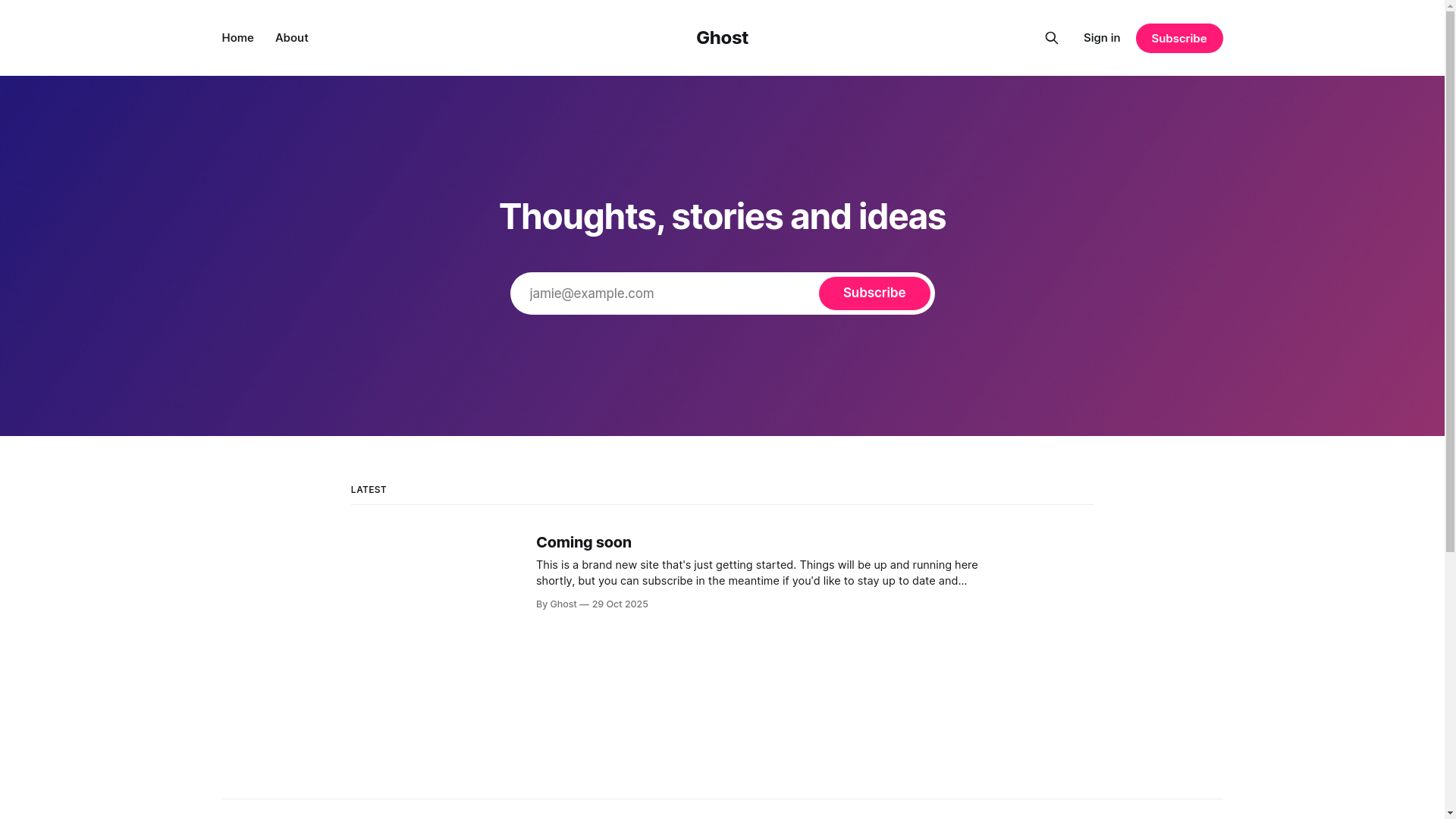 website screenshot of https://ghost-cou5y.sevalla.app