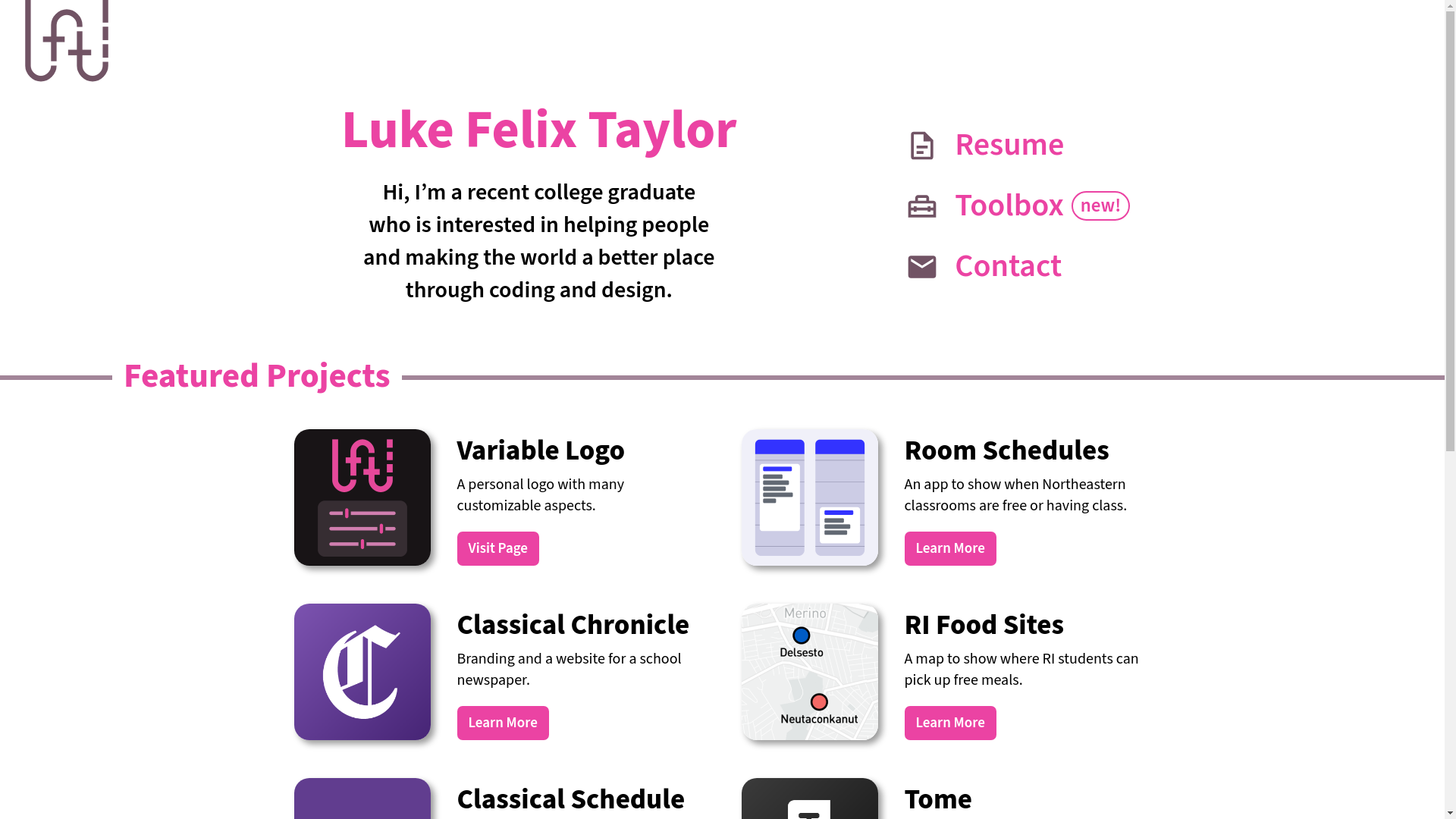 website screenshot of https://lukefelixtaylor.com/