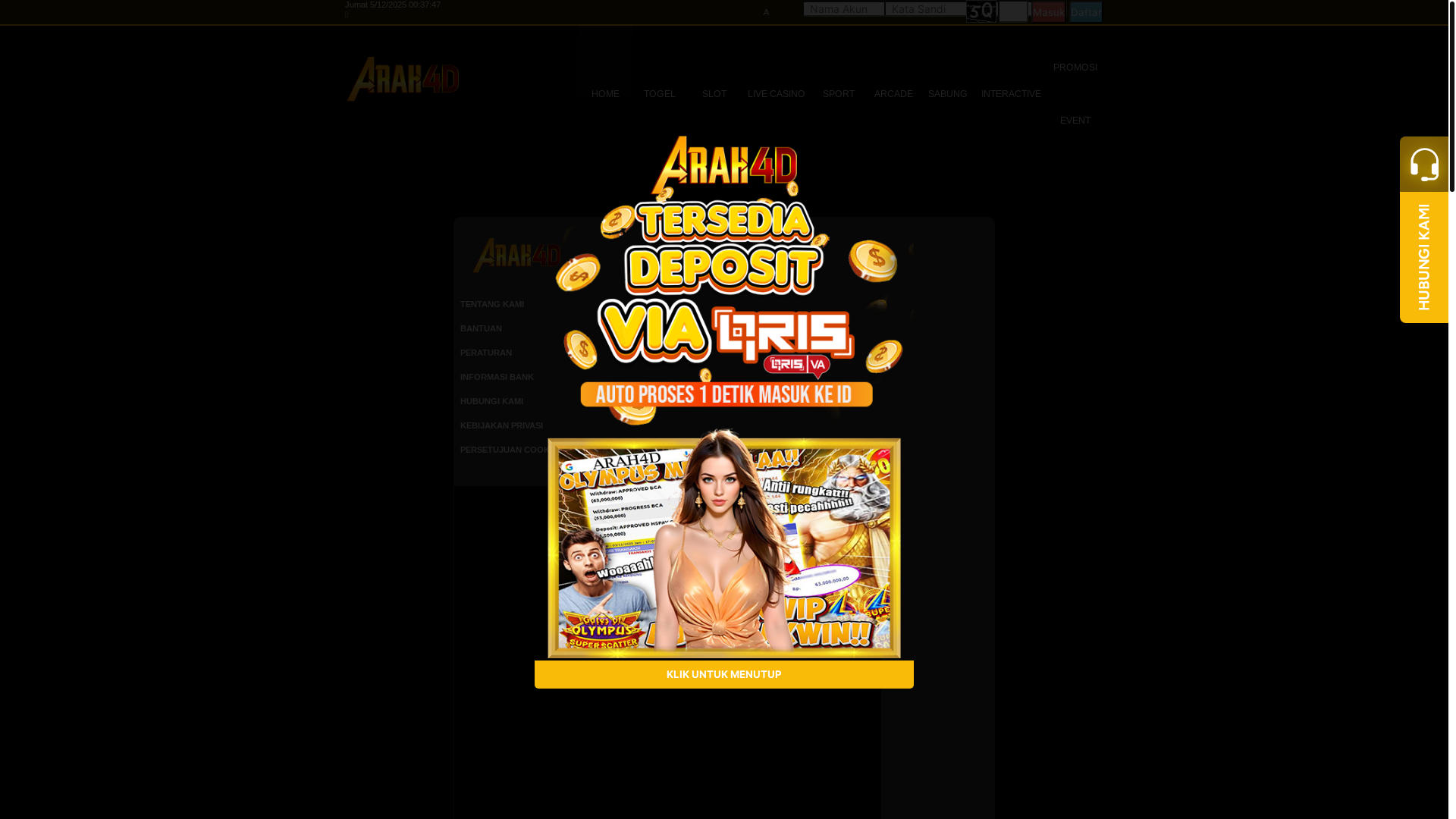 website screenshot of https://arah4d-ku.icu/