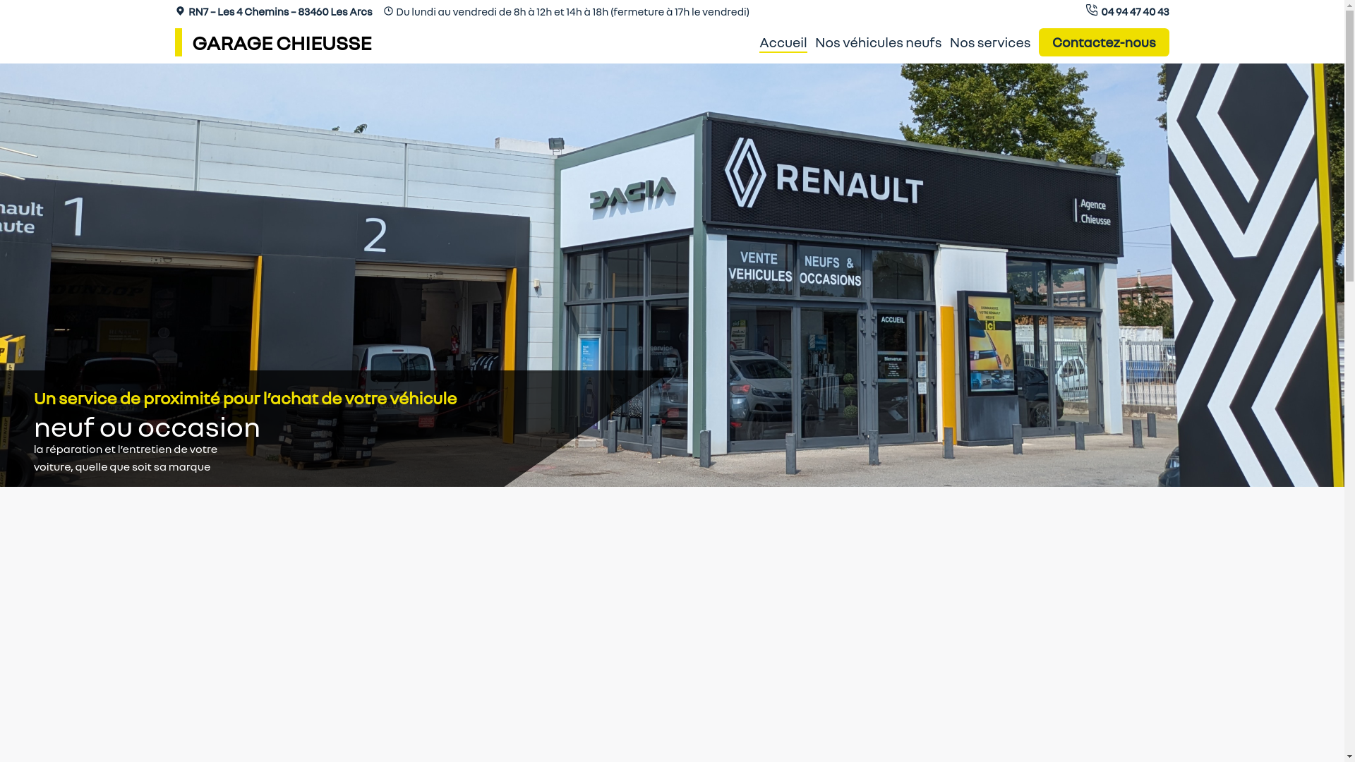 website screenshot of https://garage-chieusse.fr/