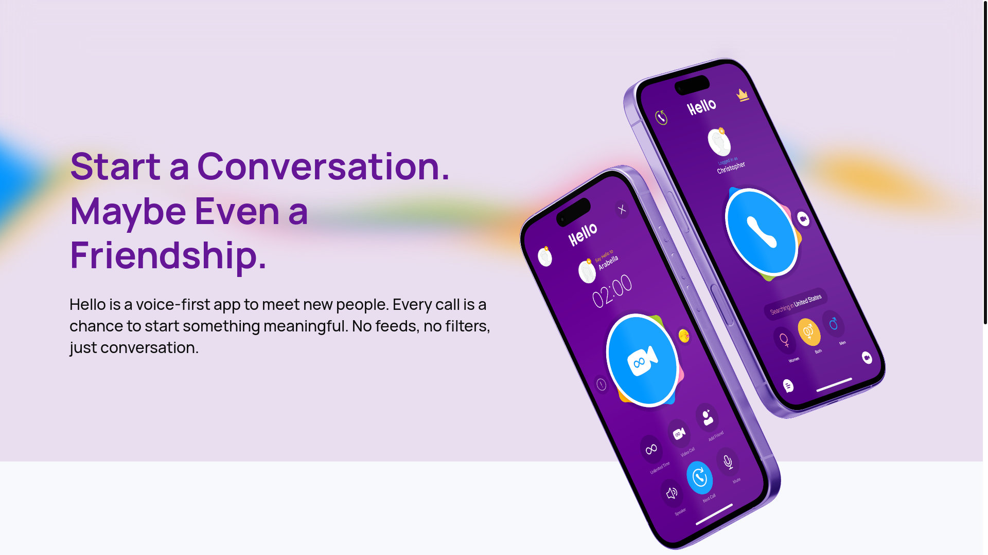 website screenshot of https://hello-landing-page.pages.dev/