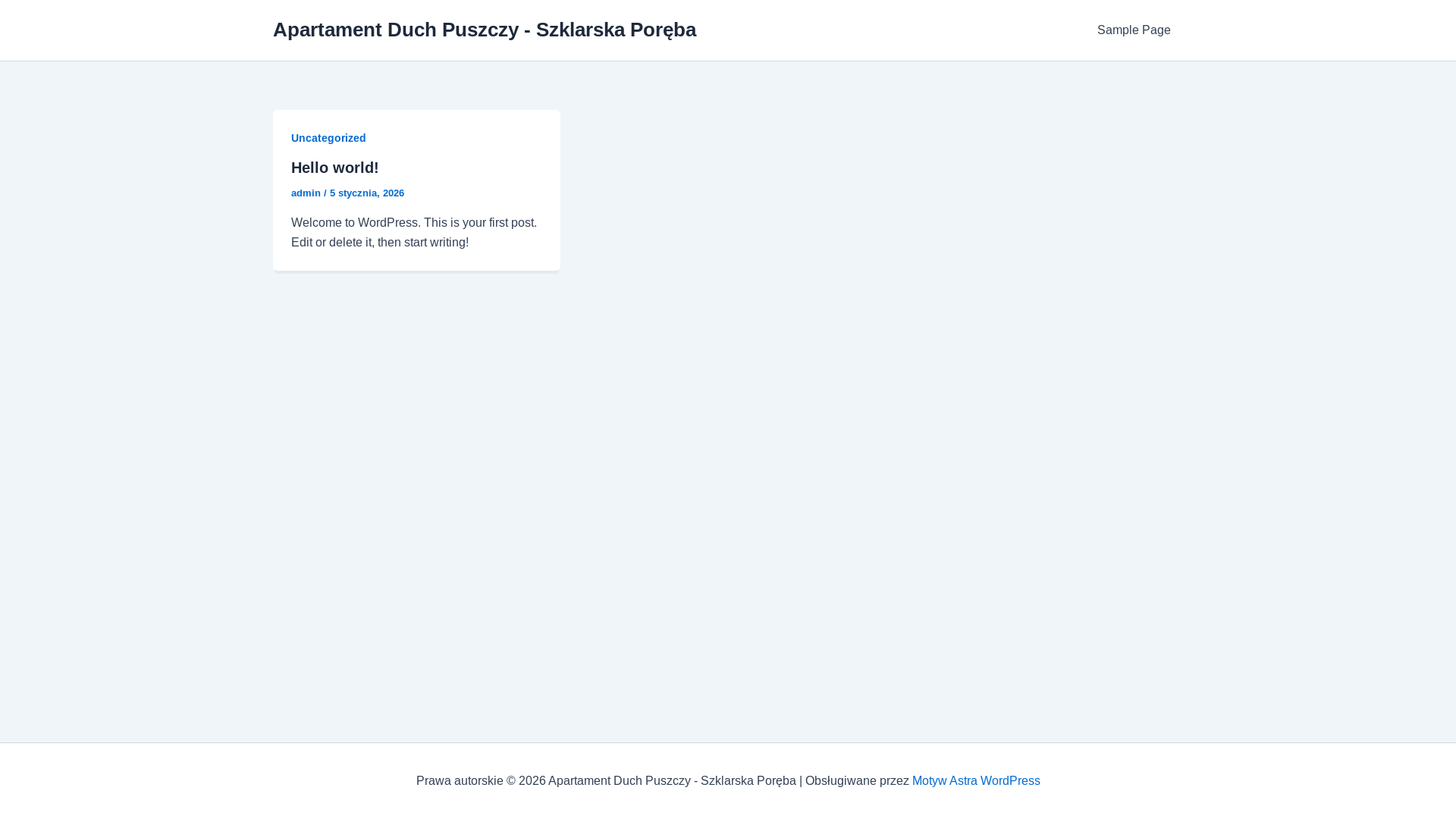 website screenshot of https://duchpuszczyszklarska.pl/