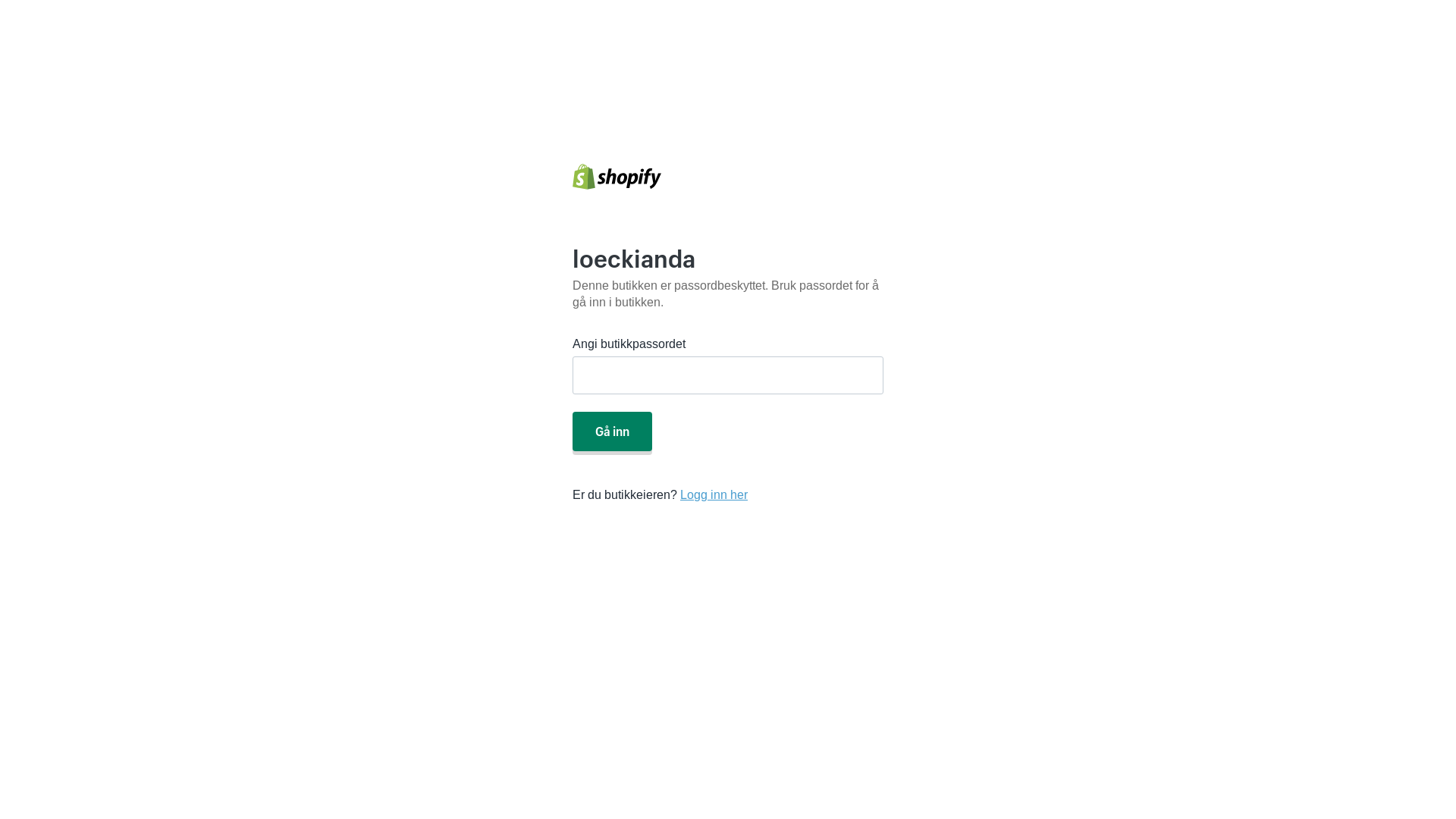 website screenshot of https://loeckianda.no/
