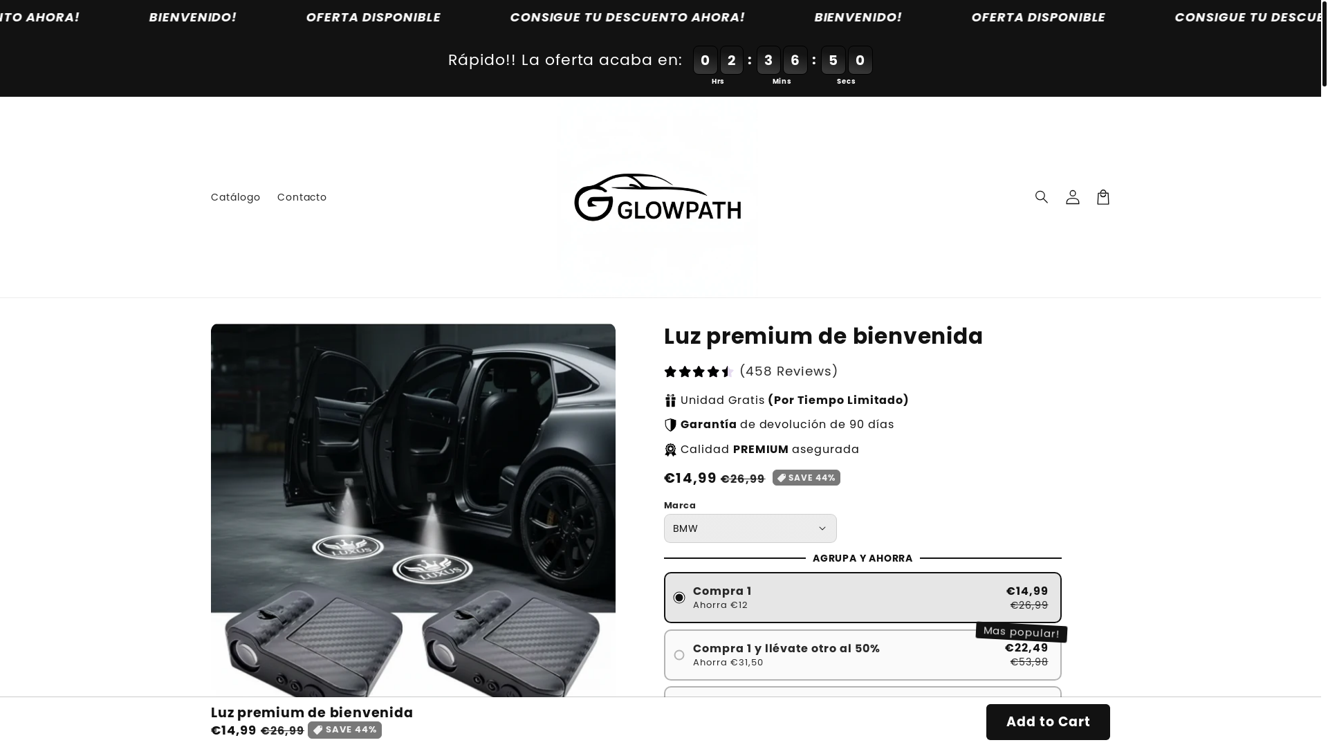website screenshot of https://glowpath.es/
