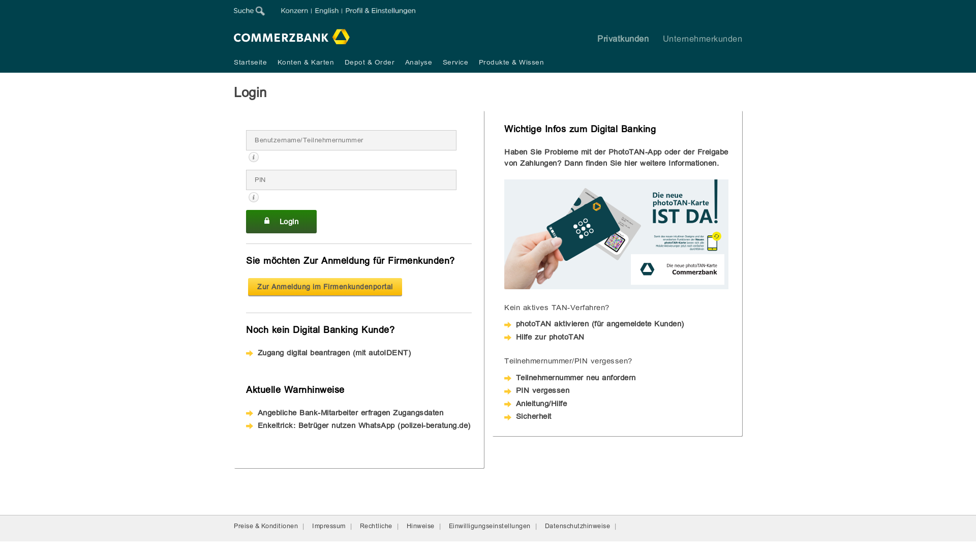 website screenshot of https://commerz-enterada.cloudaccess.host/cm/cm/