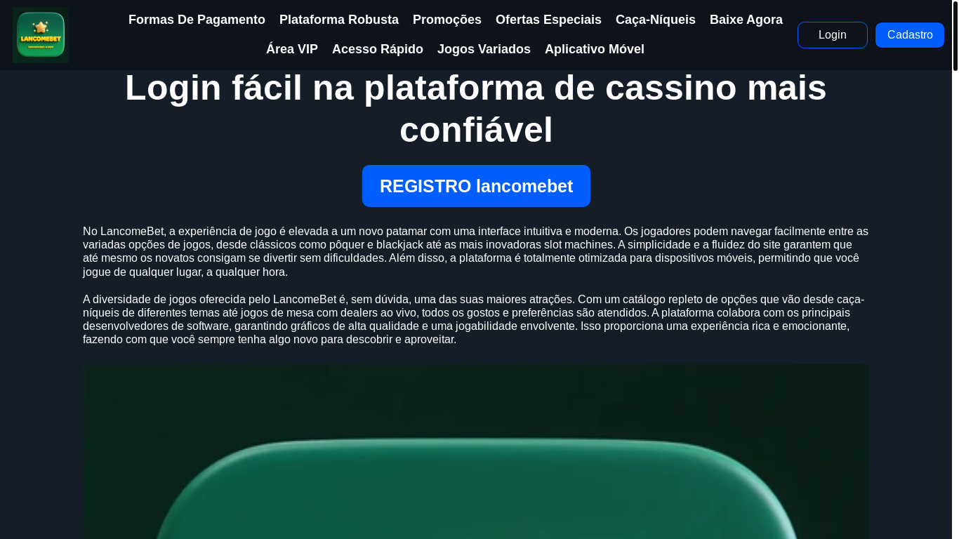 website screenshot of https://lancomebet-s.com/
