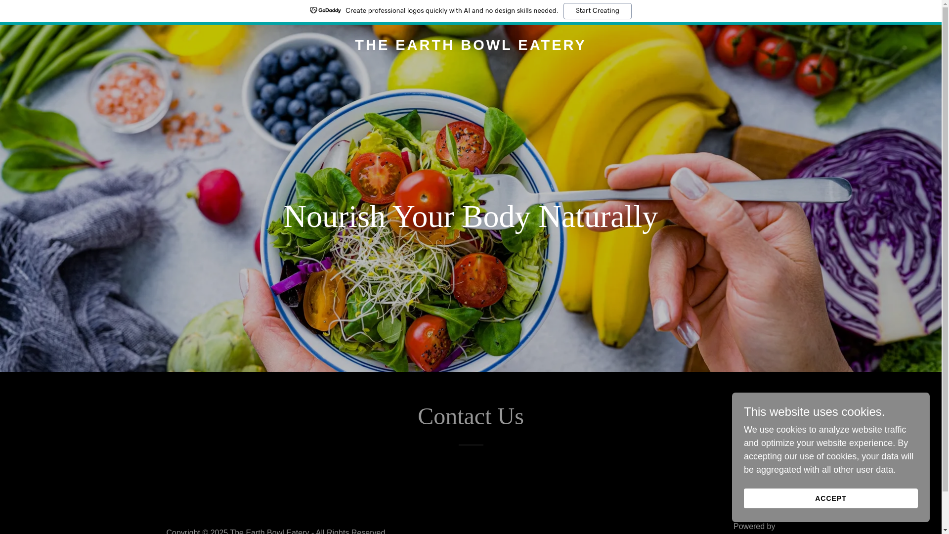 website screenshot of https://theearthbowleatery.com/