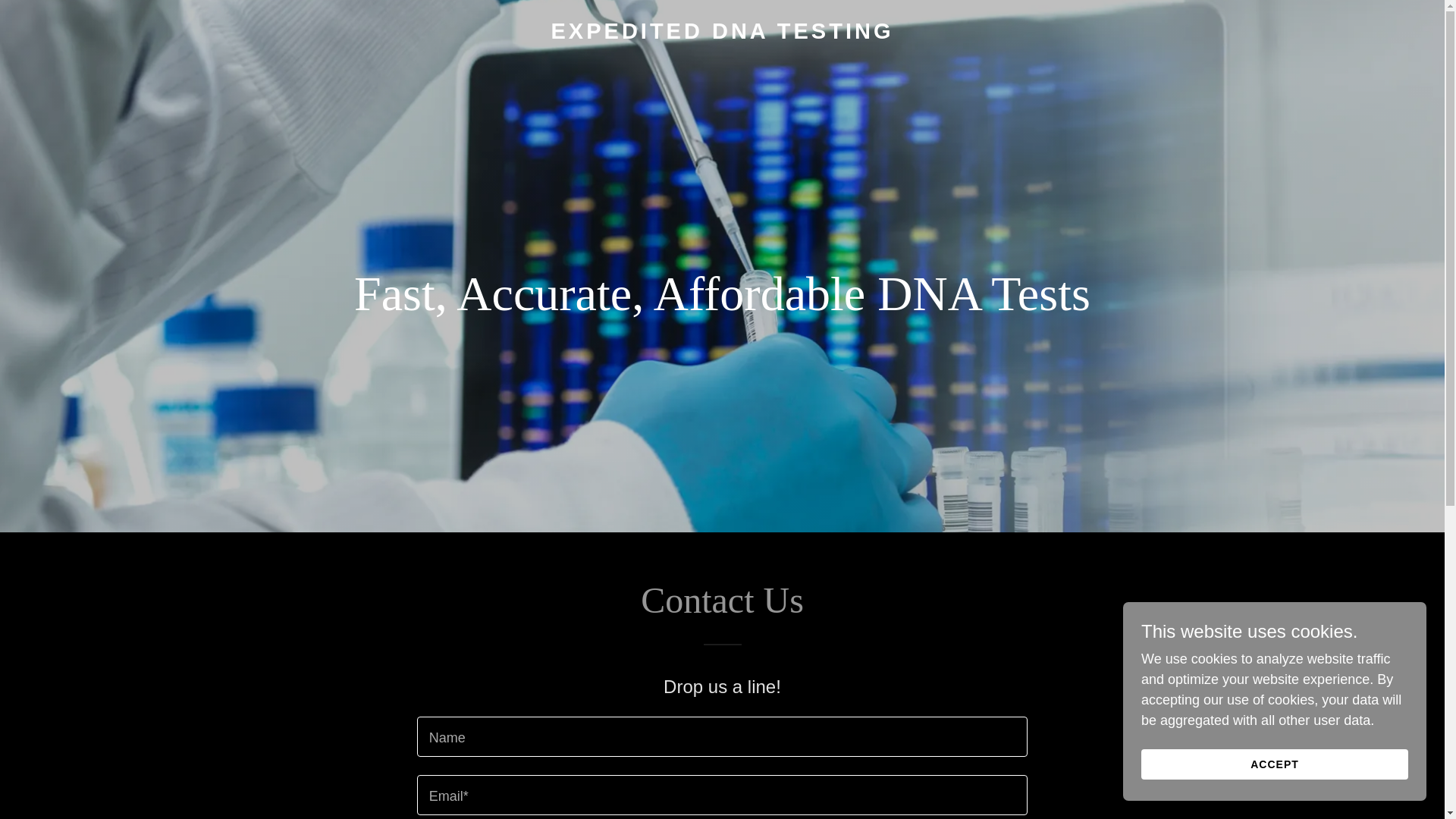 website screenshot of https://expeditedna.com/