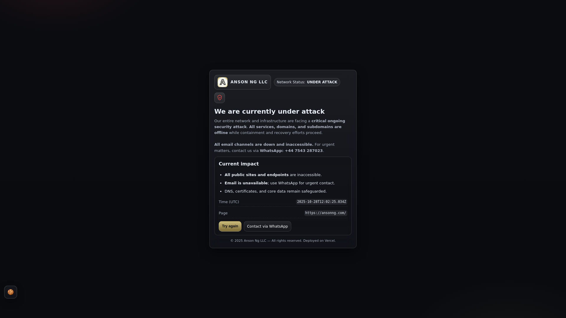 website screenshot of https://ansonng.com