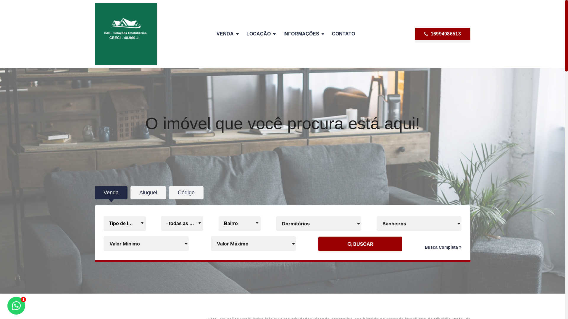 website screenshot of https://eacsolucoesimobiliarias.com.br/