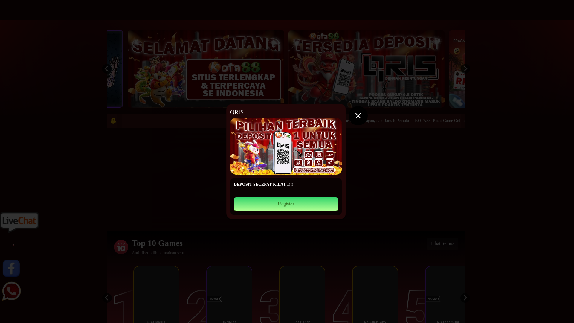 website screenshot of https://kota88sakti.net/